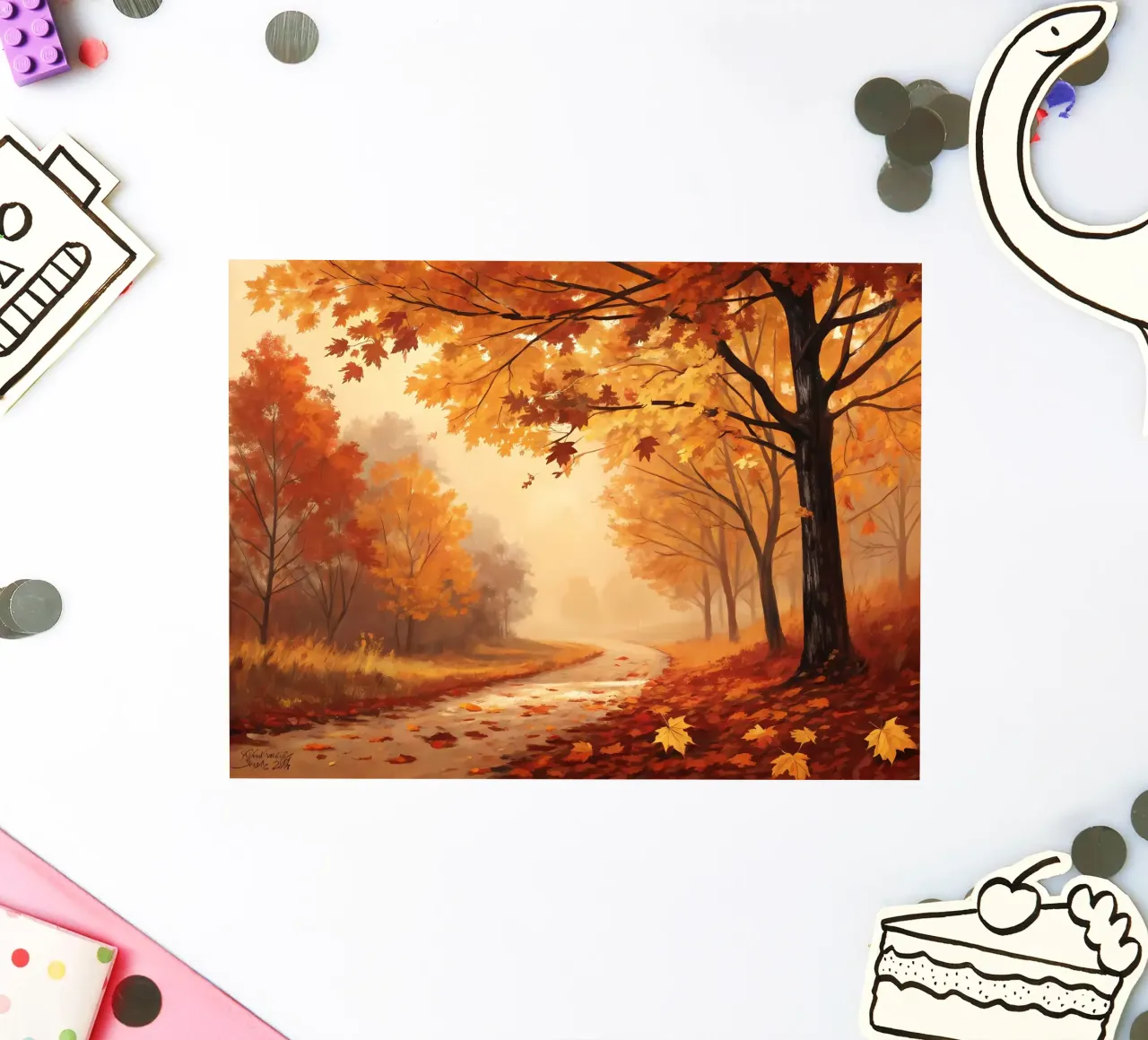 Golden Path of Autumn sticker by Artistic-shop