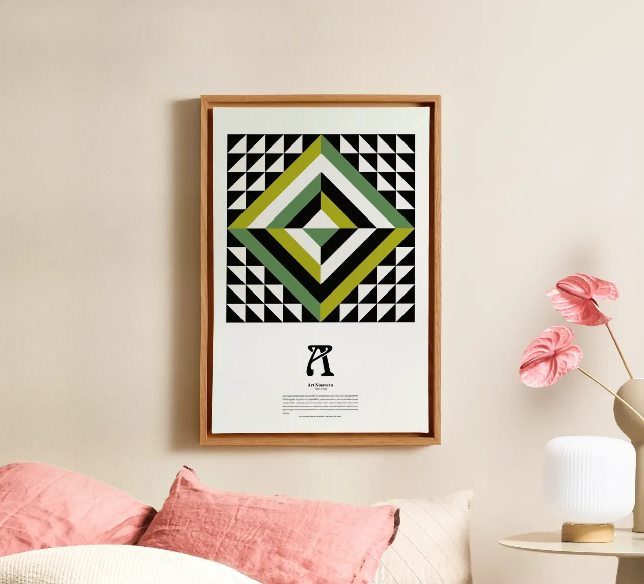 A - Art Nouveau canvas with Floater frame by The True Type