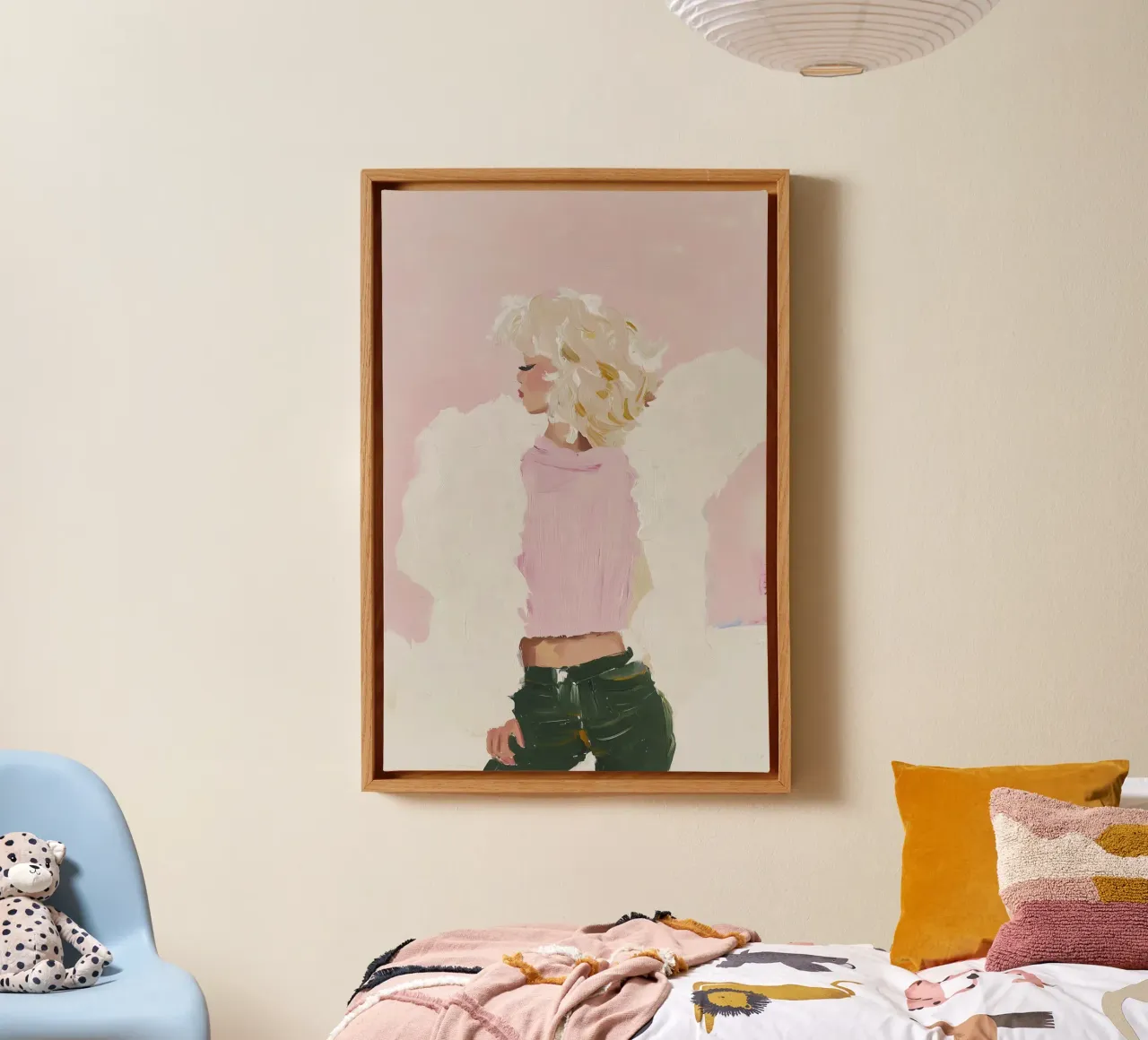 Abstracte Vrouw Poster, Hedendaagse Moderne Muurkunst canvas met Baklijst van Little Lila