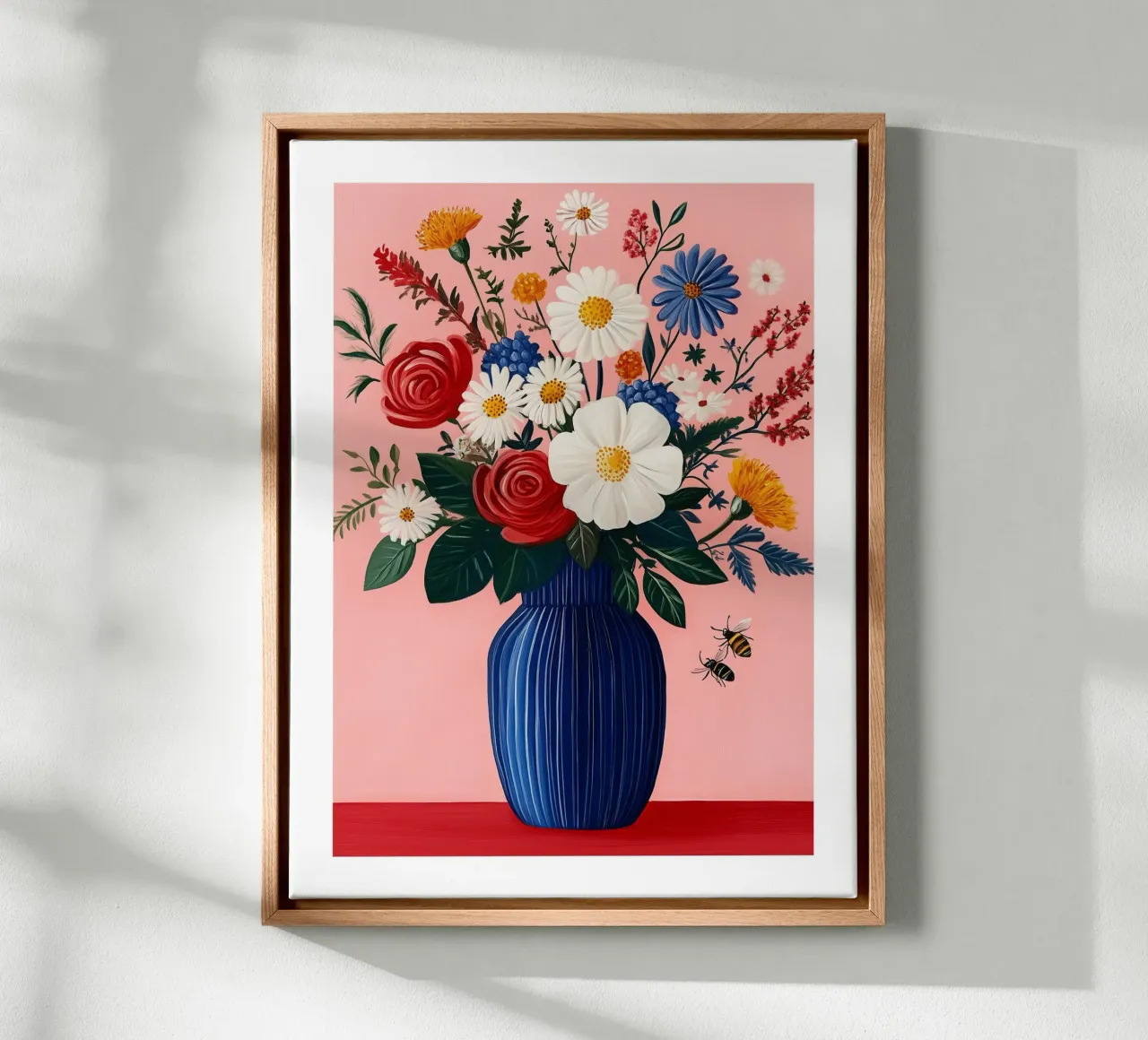 Bouquet colorato tela con Cornice a cassetta da Flora & Horizon