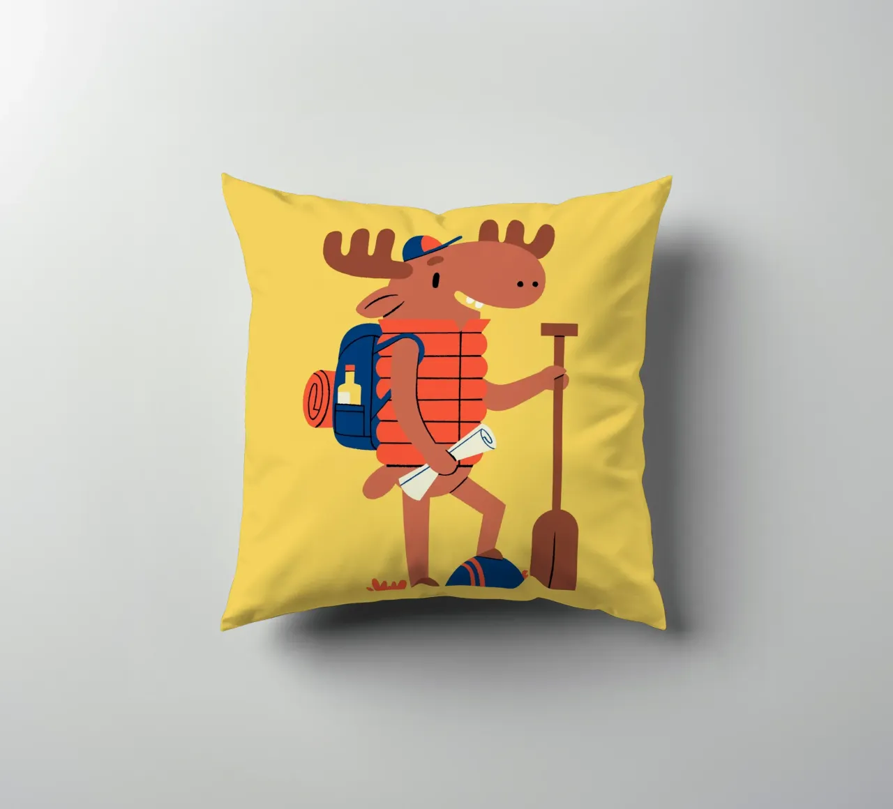 Adventurous moose for the nursery decorative cushion by JillGori