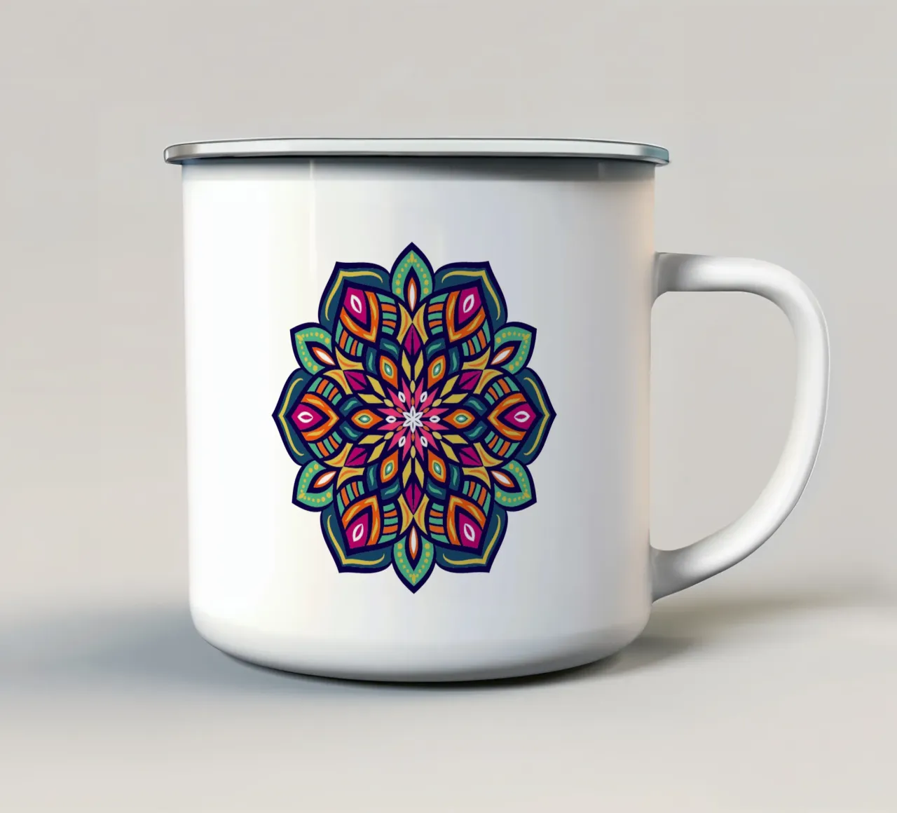 Mandala etnico tazza in smalto da Spiritual Touch