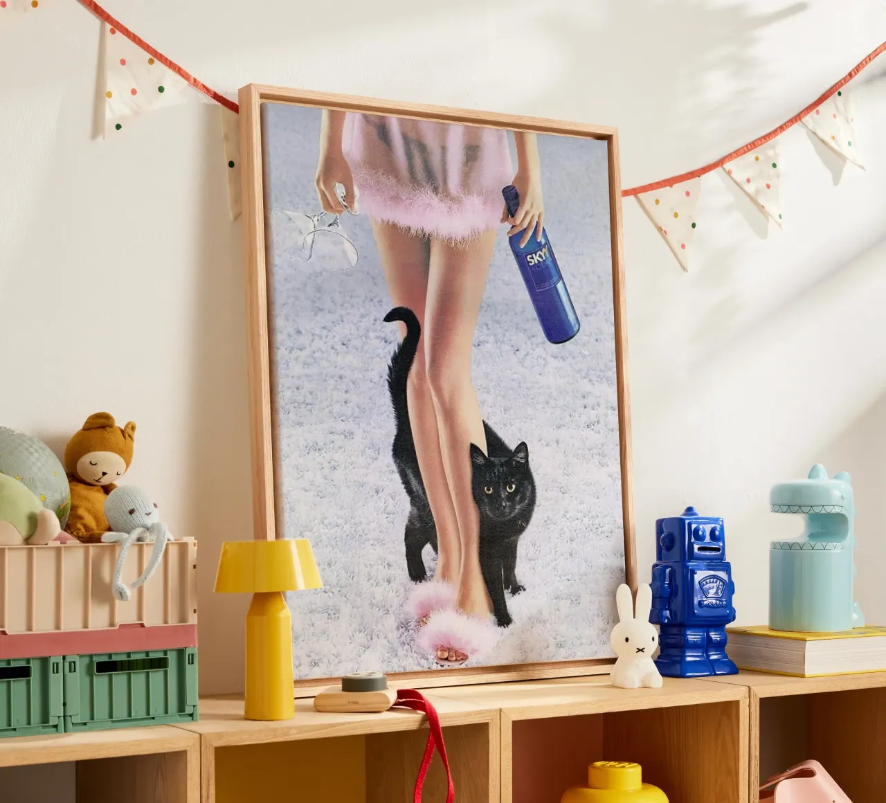 Lets Party My Cat canvas with Floater frame by Attaboy Dsgn