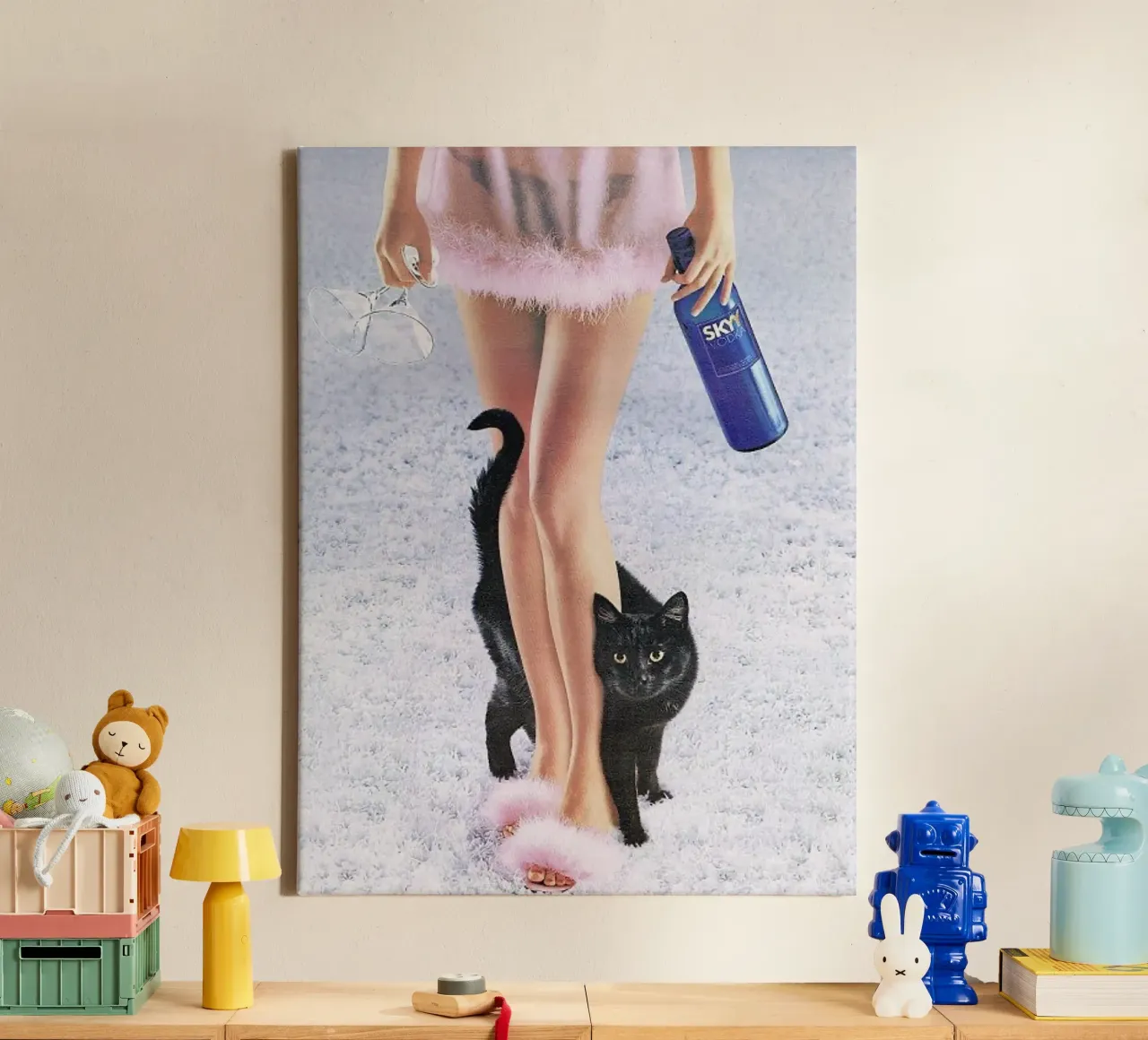 Lets Party My Cat canvas with Floater frame by Attaboy Dsgn