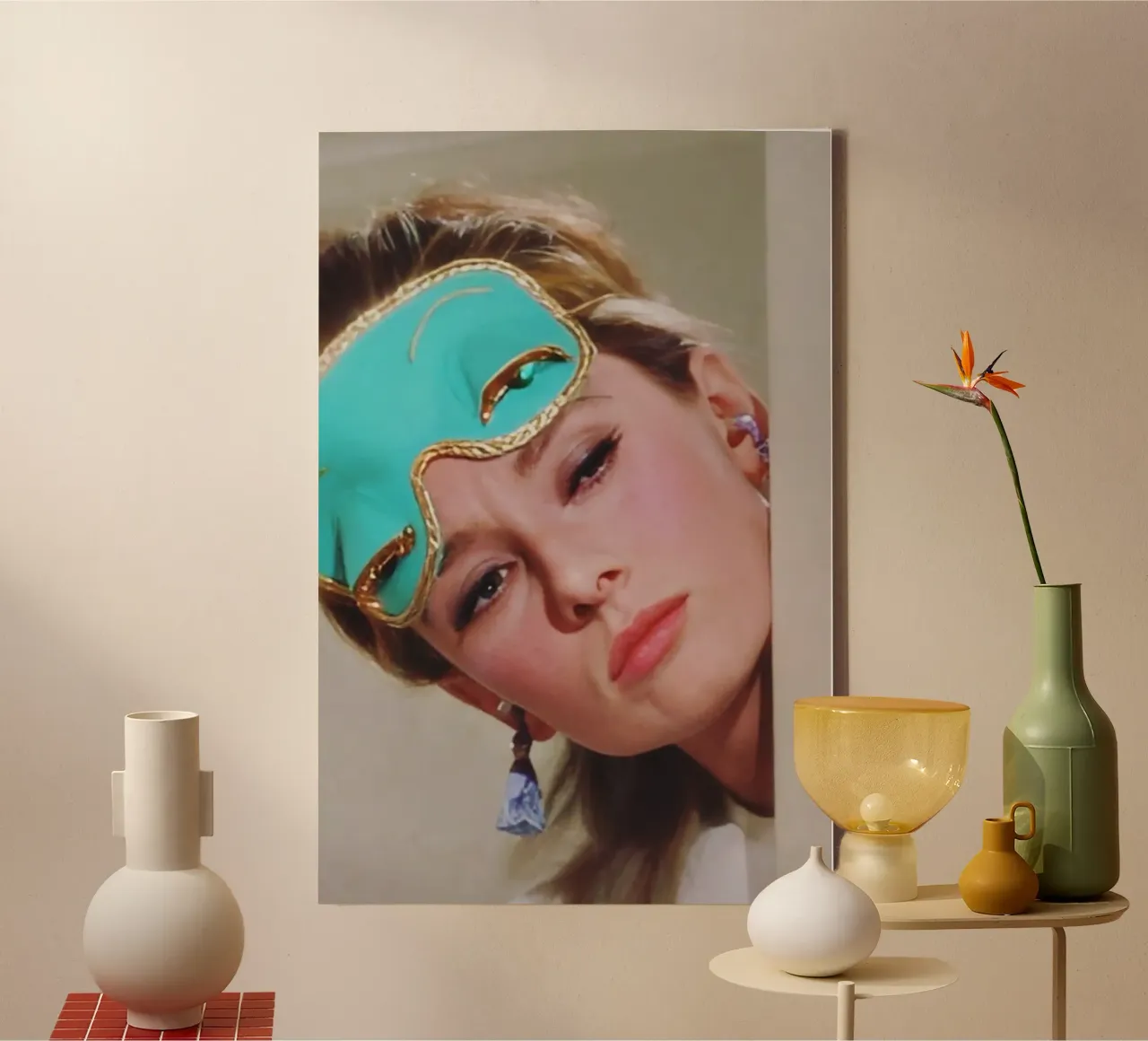 Audrey Hepburn at Rest canvas with Floater frame by Attaboy Dsgn
