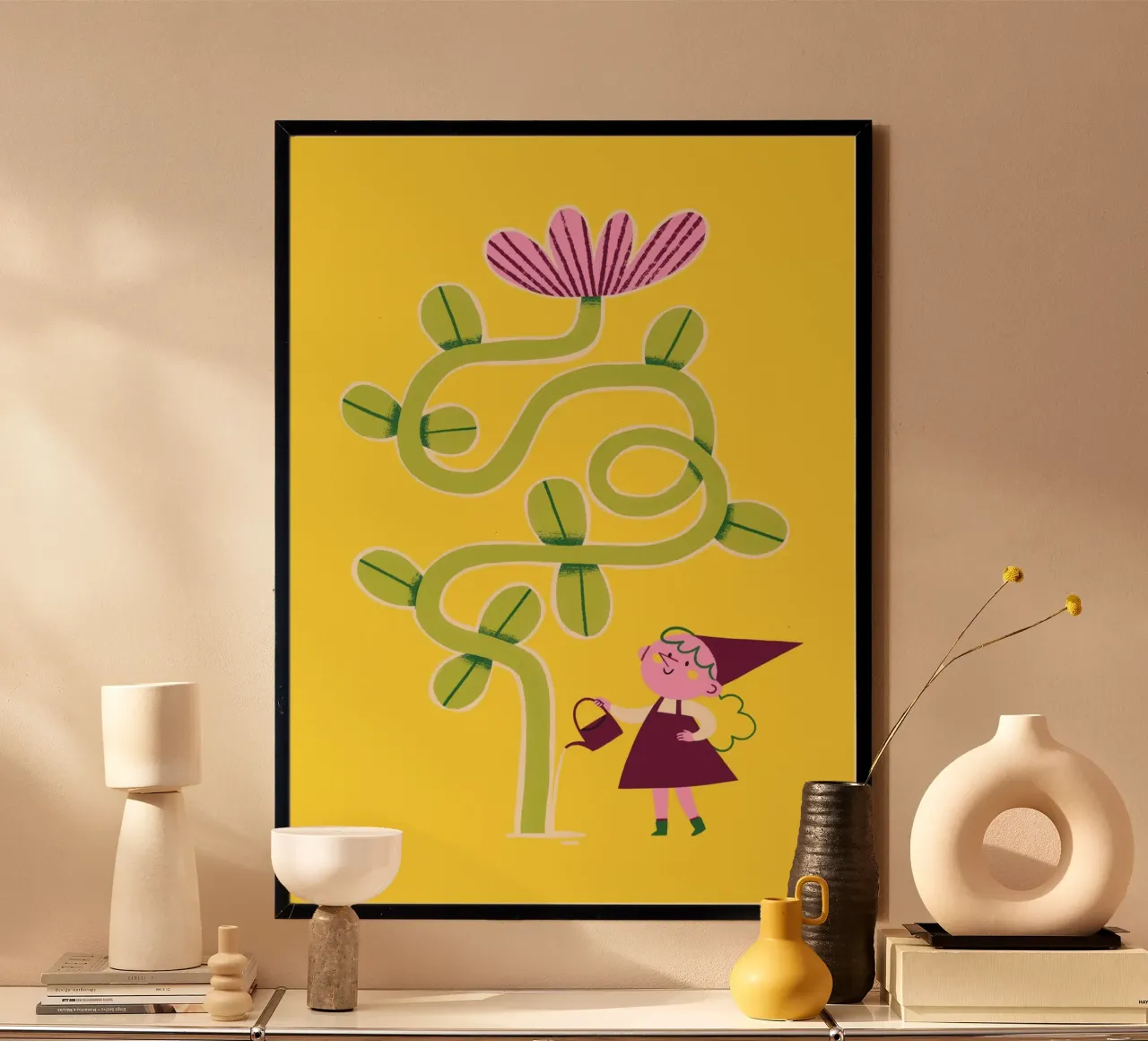 Blumen gießen im Garten poster da JillGori