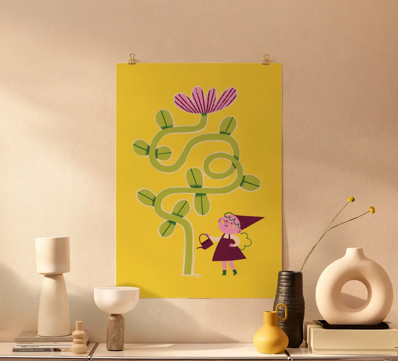 Blumen gießen im Garten poster da JillGori