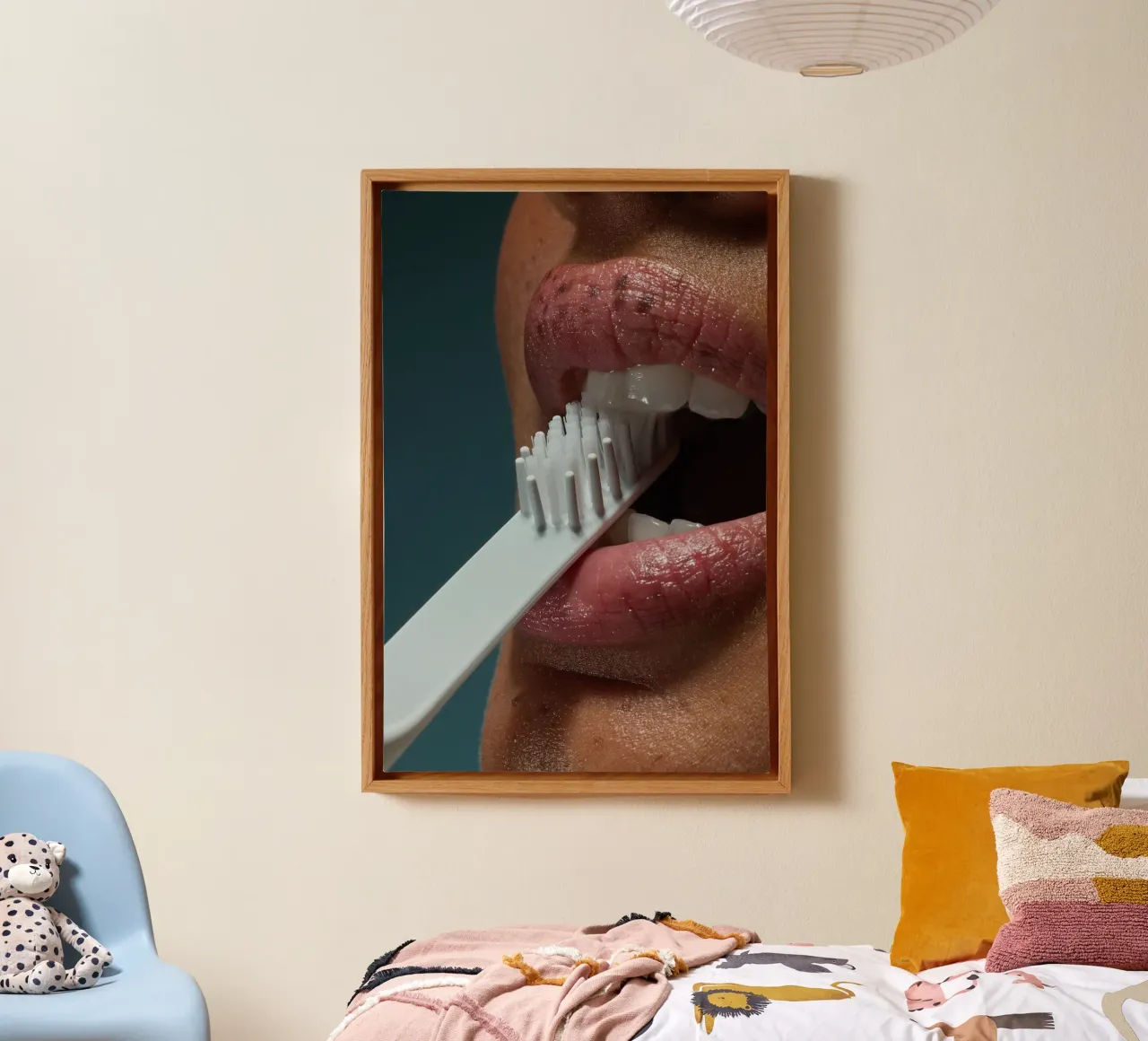 Morning Routine canvas with Floater frame by Attaboy Dsgn