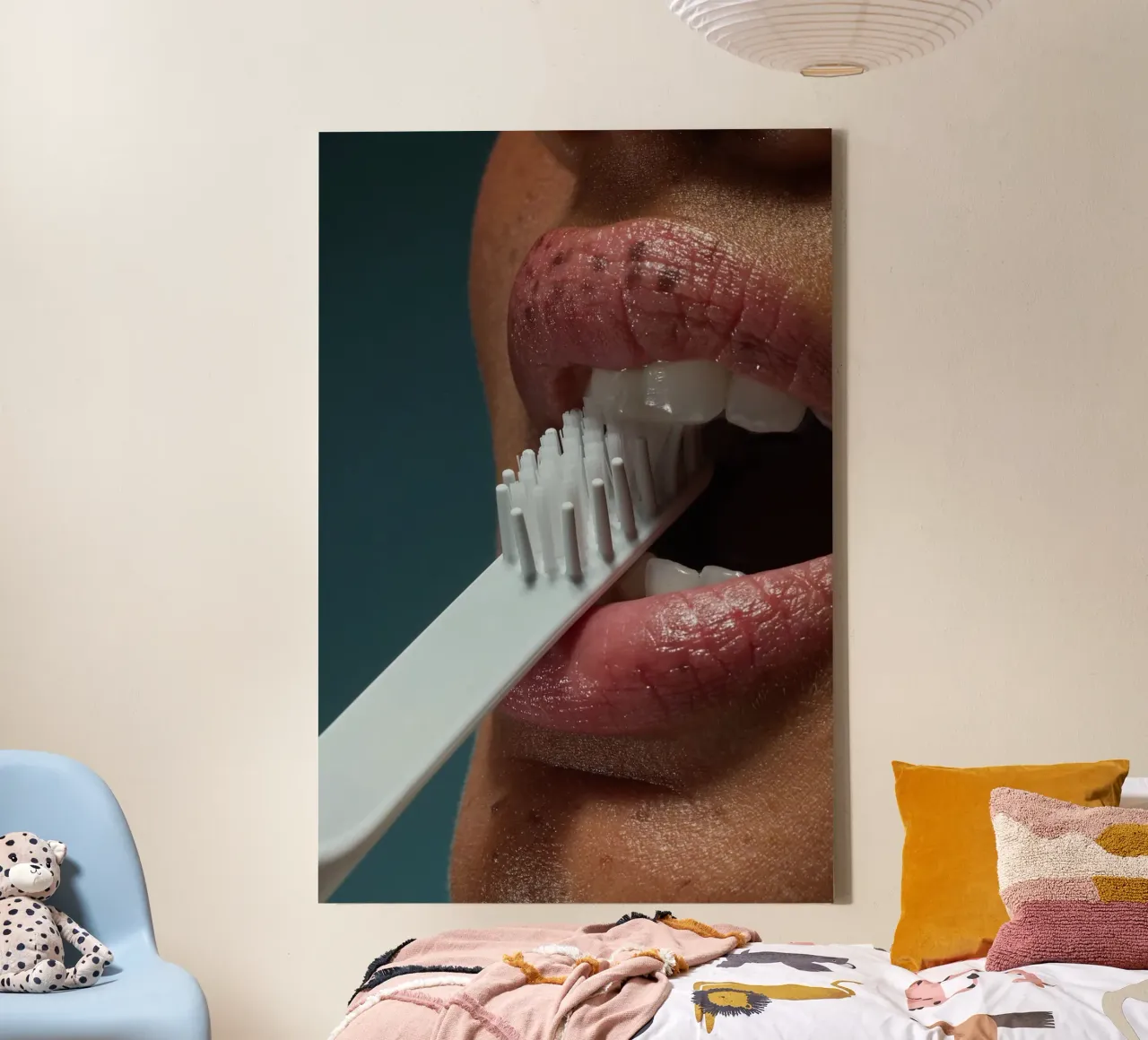Morning Routine canvas with Floater frame by Attaboy Dsgn