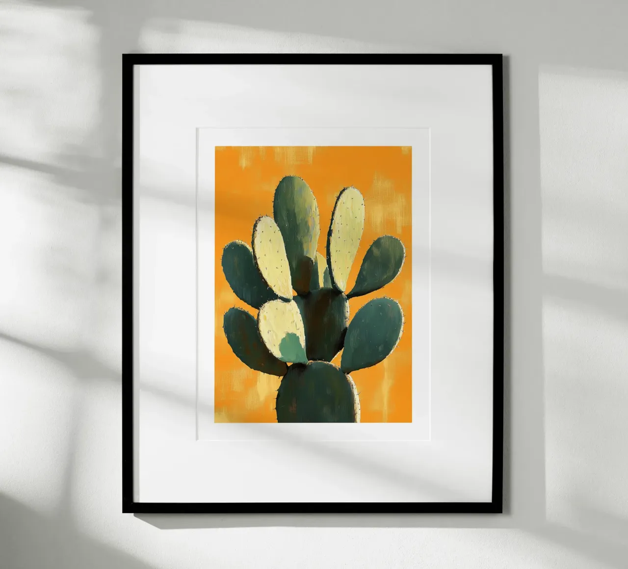 Cactus soleggiato poster con telaio in legno da Flora & Horizon