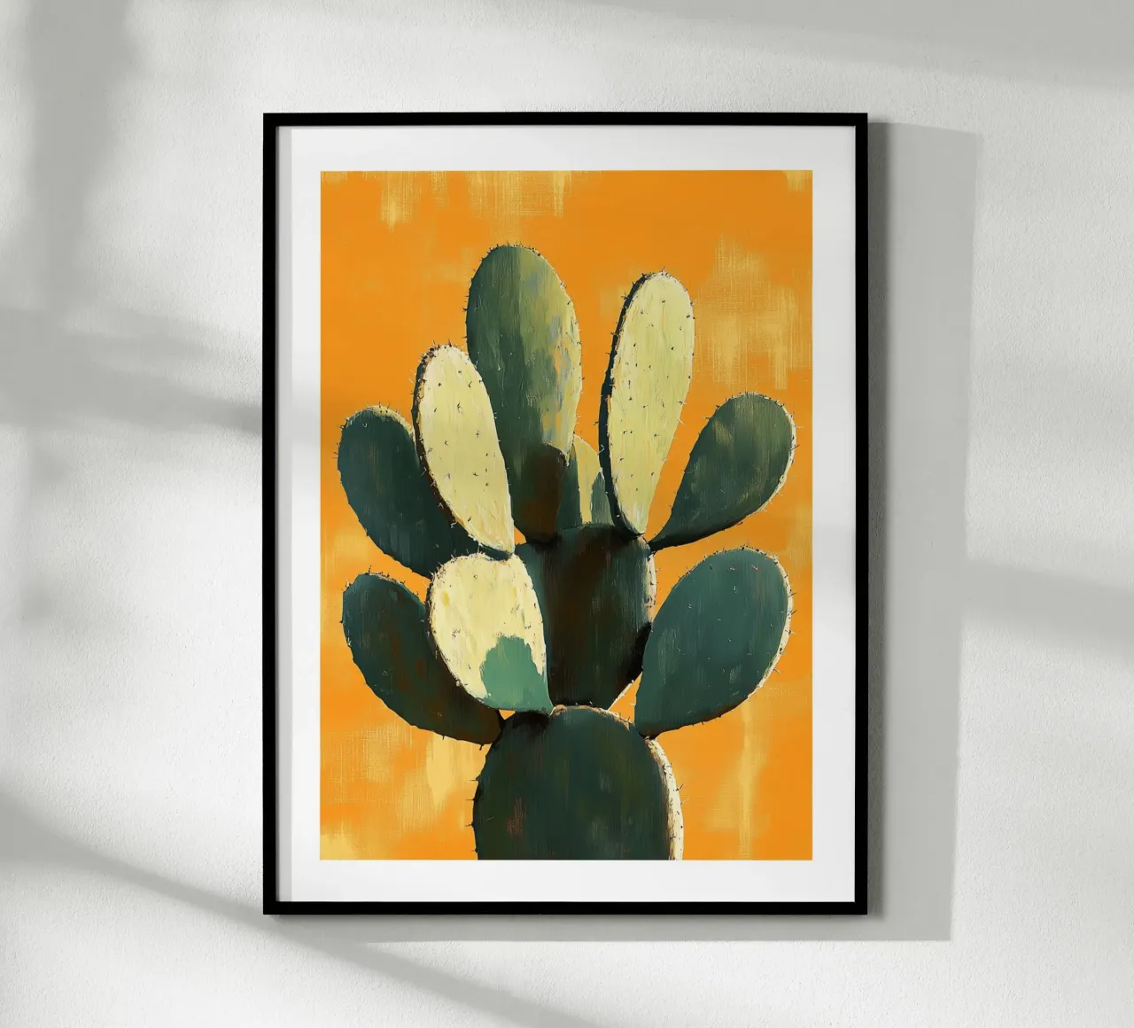 Cactus soleggiato poster con telaio in legno da Flora & Horizon