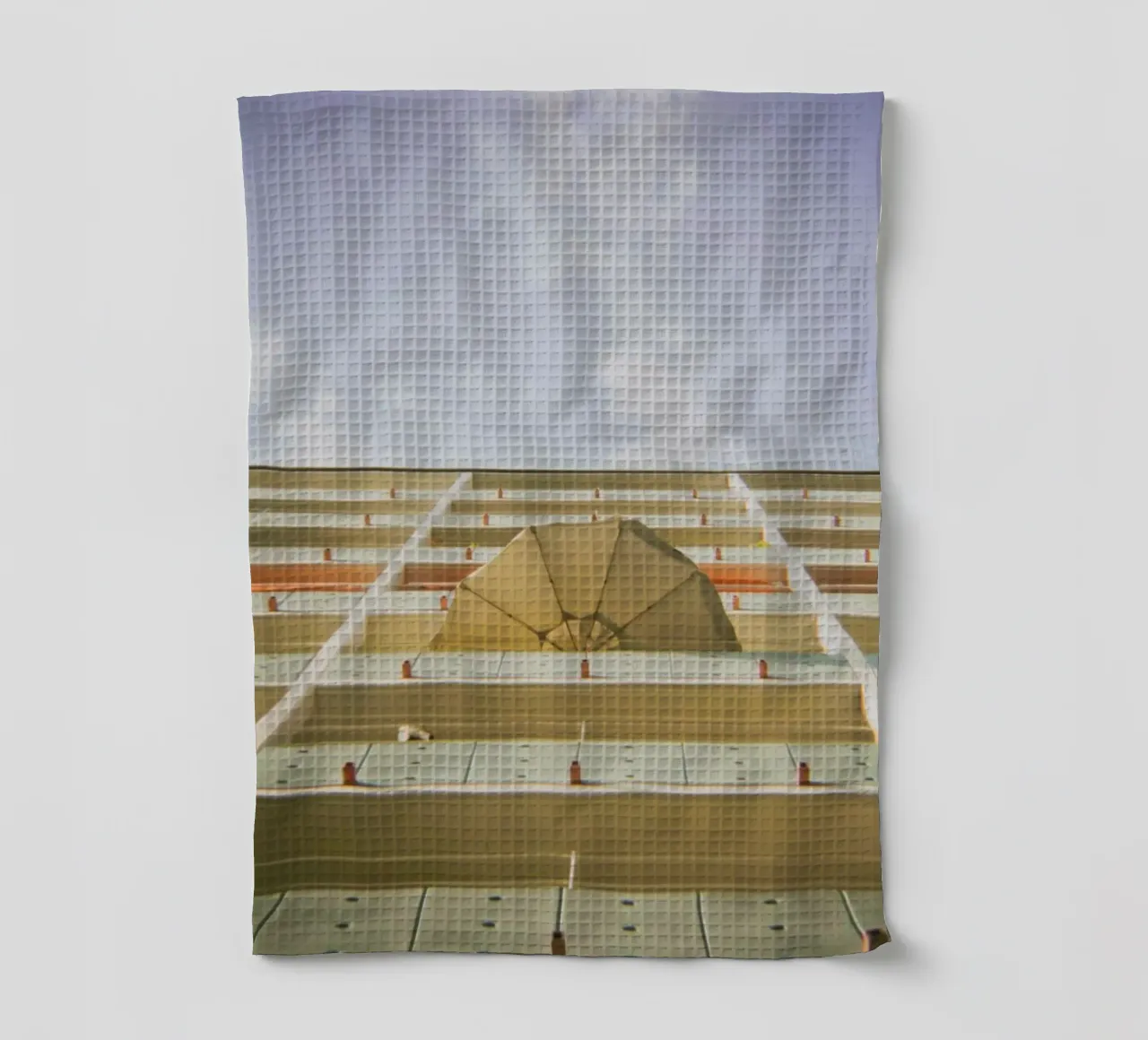 Umbrella Meets Sky tea towel by Anja Hebrank Photography