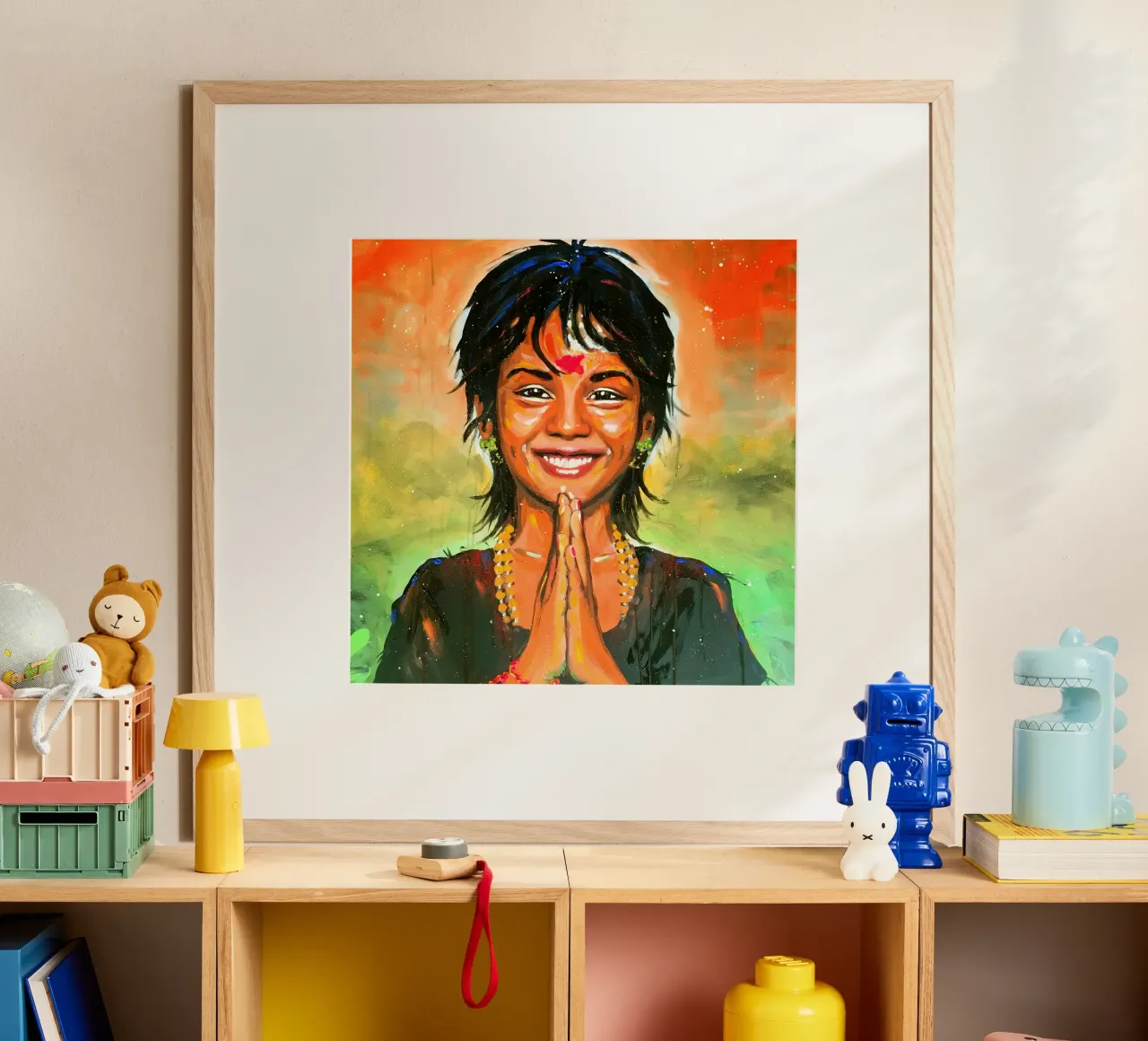 Namasté Poster mit Holzrahmen von Happy 😃 Art 🎨 by Christine Schnoell