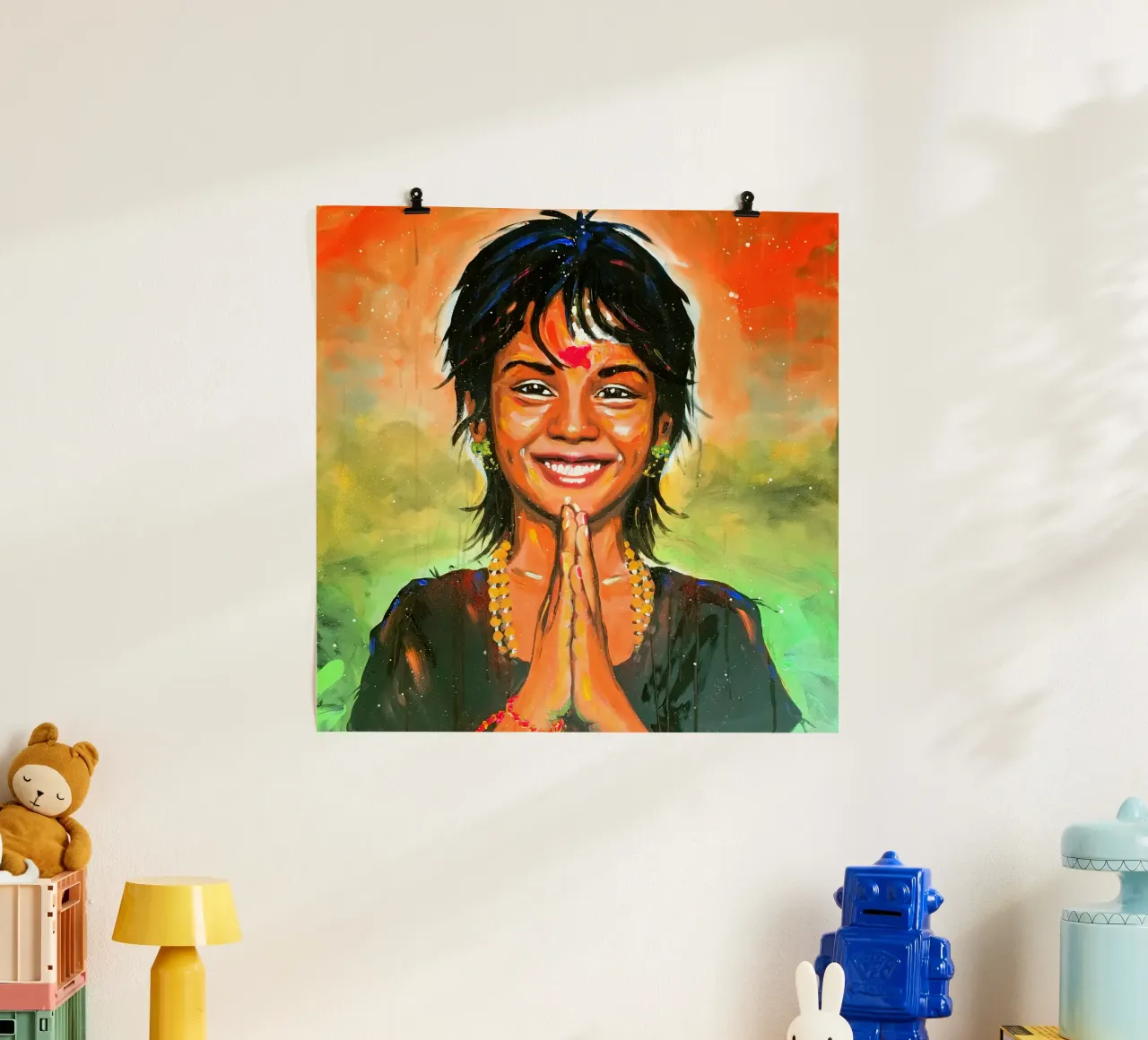 Namasté Poster mit Holzrahmen von Happy 😃 Art 🎨 by Christine Schnoell