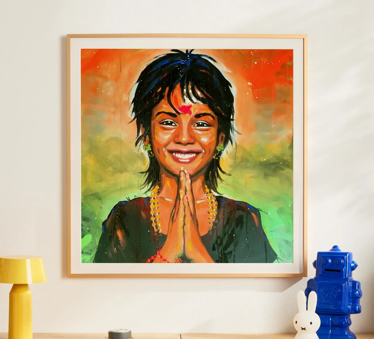 Namasté Poster mit Holzrahmen von Happy 😃 Art 🎨 by Christine Schnoell