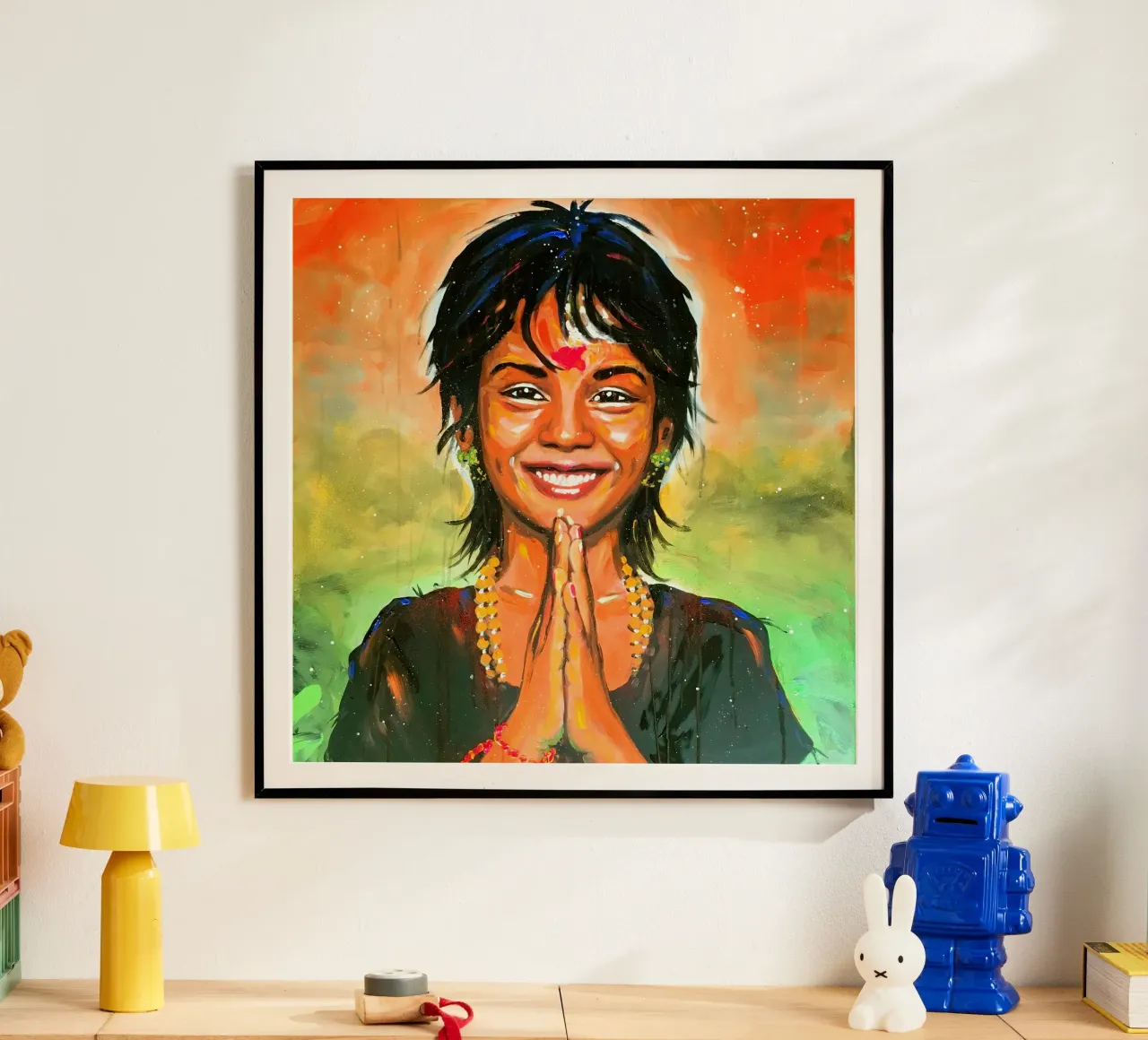 Namasté Poster mit Holzrahmen von Happy 😃 Art 🎨 by Christine Schnoell