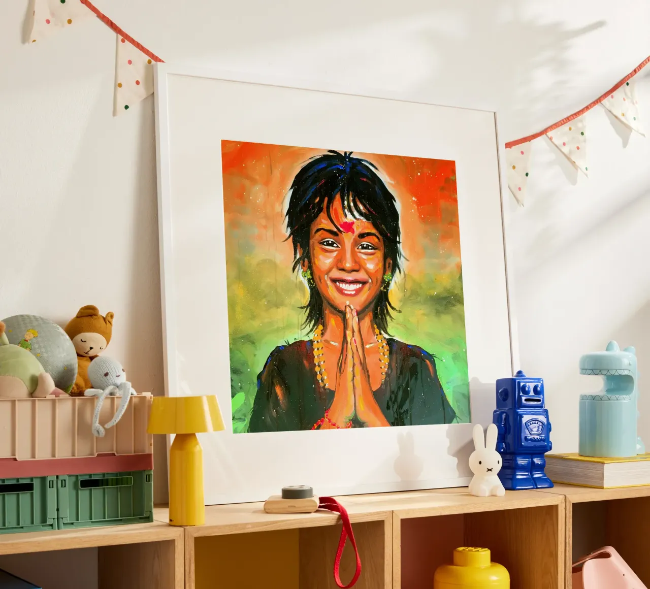 Namasté Poster mit Holzrahmen von Happy 😃 Art 🎨 by Christine Schnoell