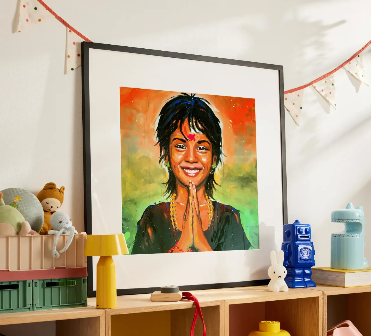 Namasté Poster mit Holzrahmen von Happy 😃 Art 🎨 by Christine Schnoell