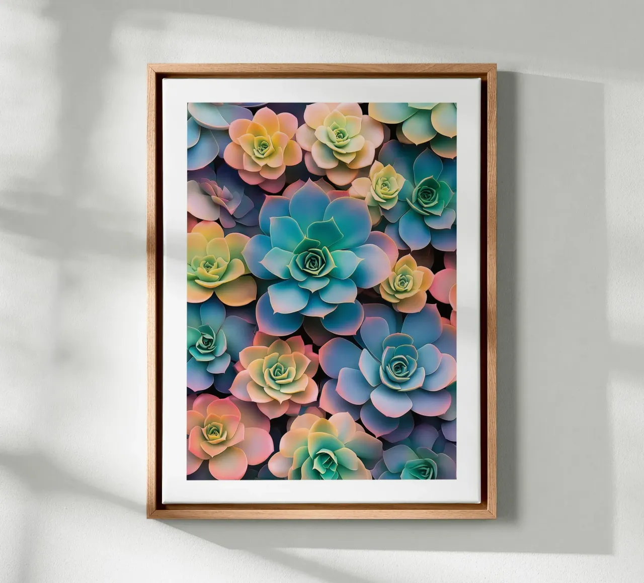 Succulente Arc-en-Ciel tela con Cornice a cassetta da Flora & Horizon