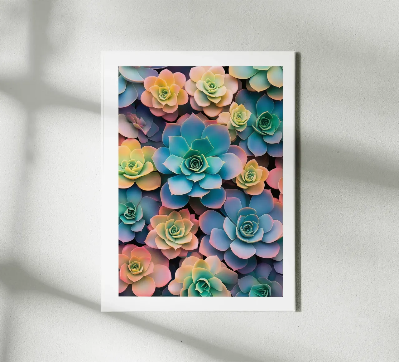 Succulente Arc-en-Ciel tela con Cornice a cassetta da Flora & Horizon