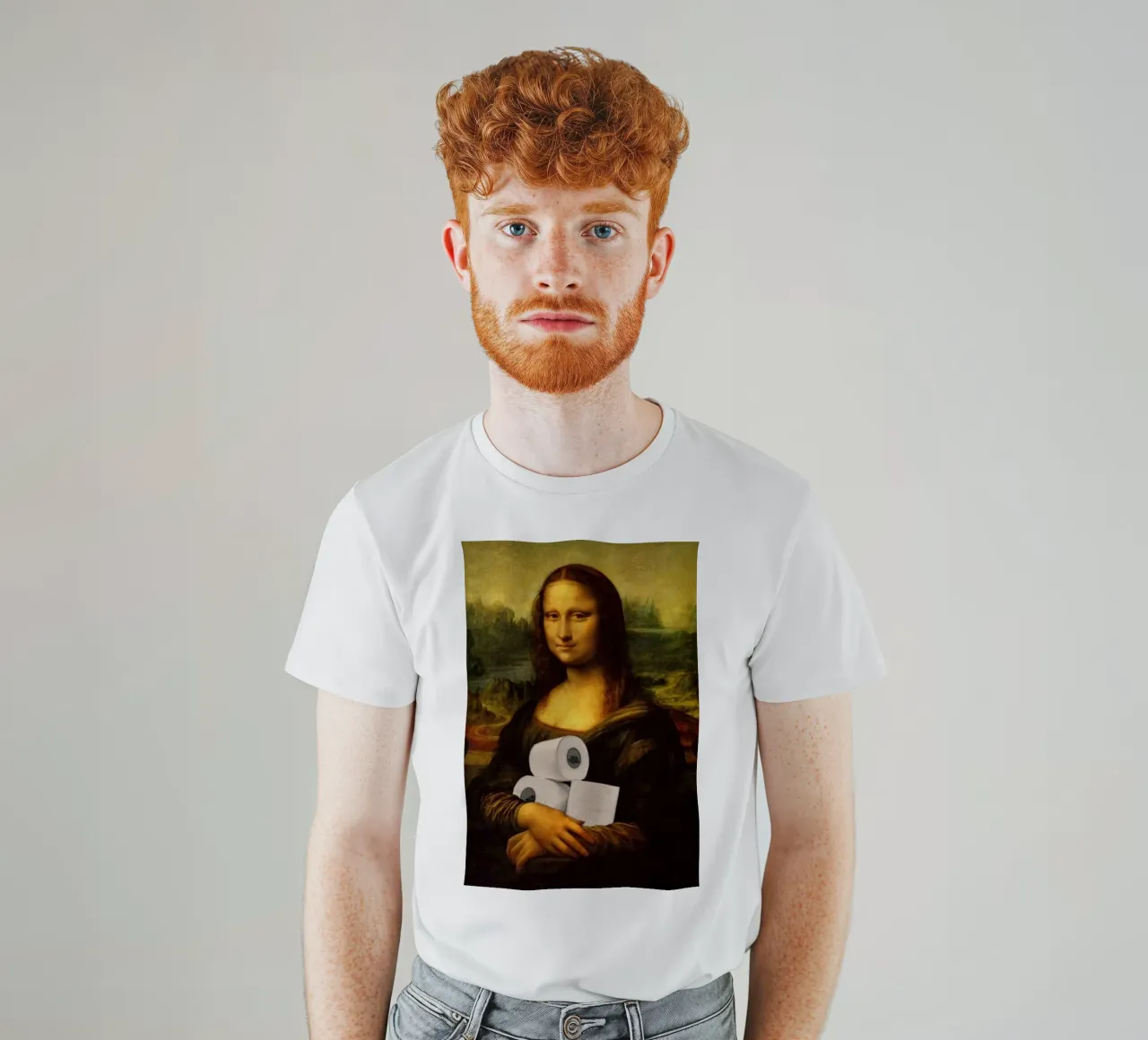 Mona Lisa’s Modern Dilemma t-shirt da Attaboy Dsgn