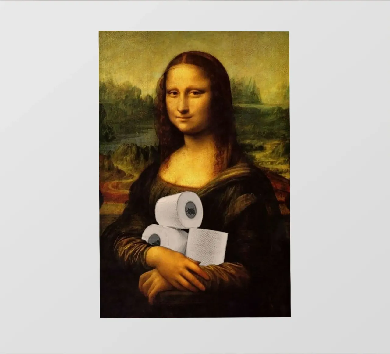 Mona Lisa’s Modern Dilemma pellicola backlit da Attaboy Dsgn