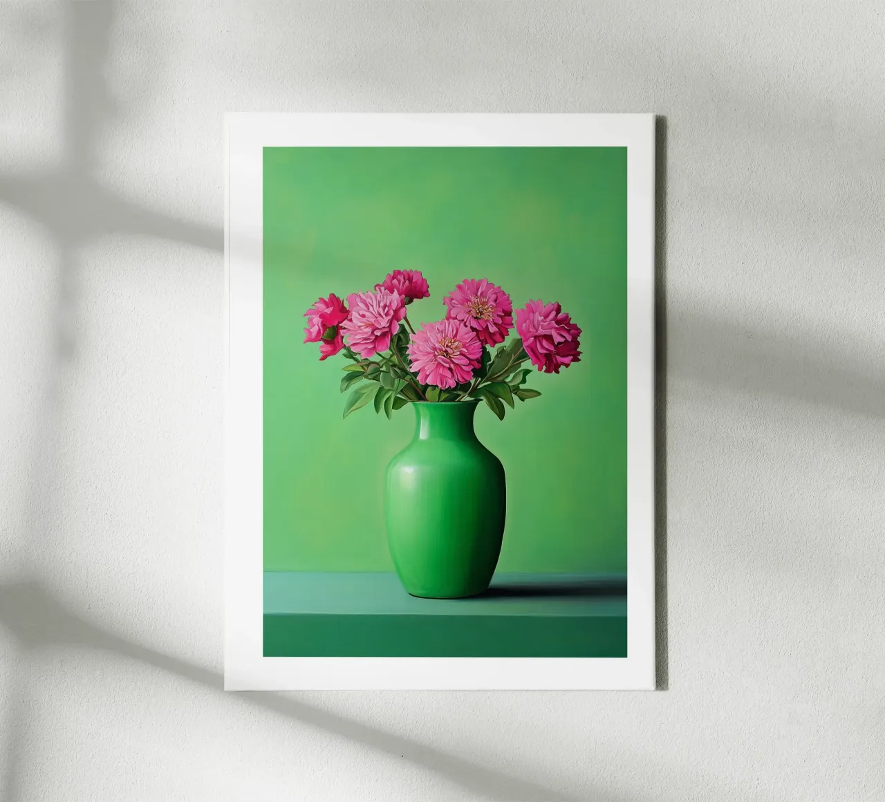 Bouquet di fiori rosa tela con Cornice a cassetta da Flora & Horizon
