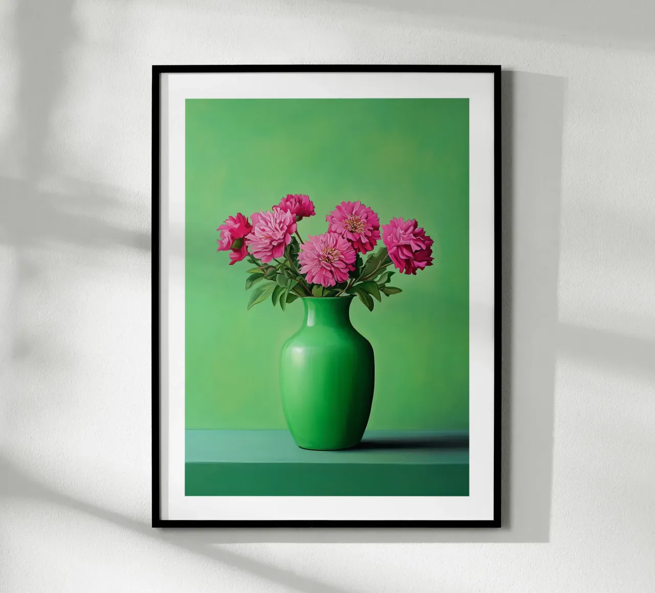 Bouquet di fiori rosa poster con telaio in alluminio da Flora & Horizon