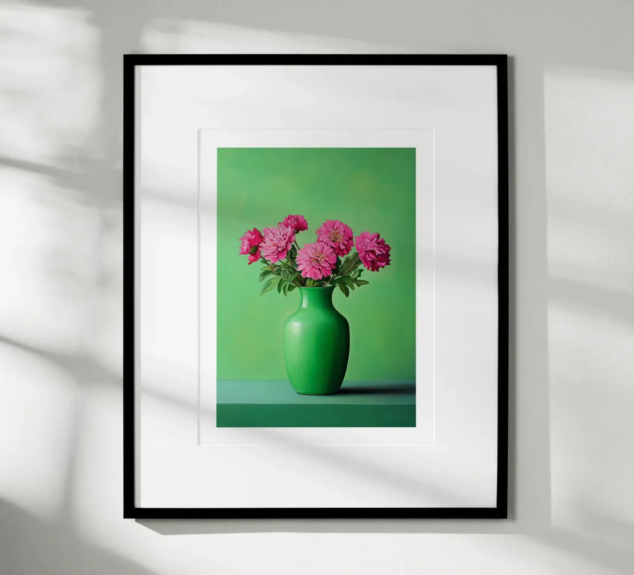 Bouquet di fiori rosa poster con telaio in alluminio da Flora & Horizon