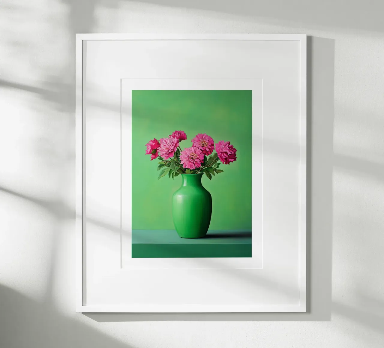 Bouquet di fiori rosa poster con telaio in alluminio da Flora & Horizon