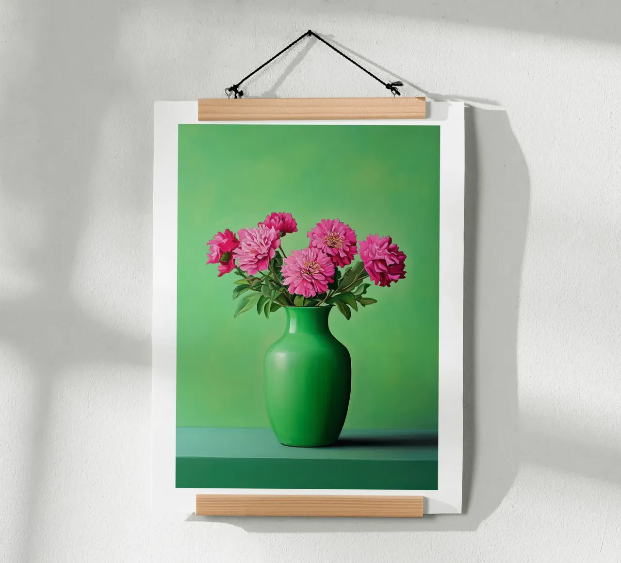 Bouquet di fiori rosa poster con telaio in alluminio da Flora & Horizon
