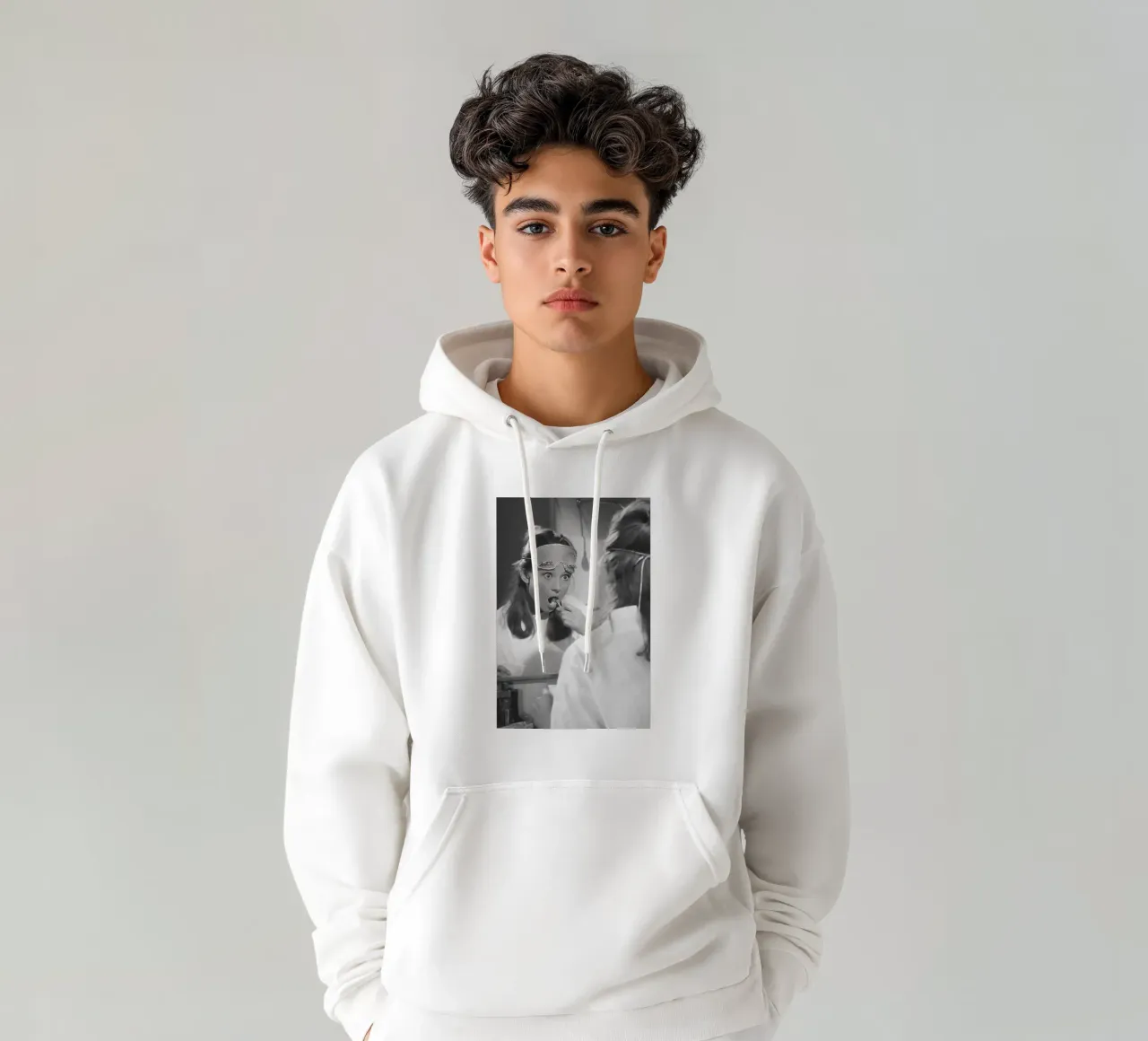 Audrey Hepburn Brushing felpa con cappuccio da Attaboy Dsgn