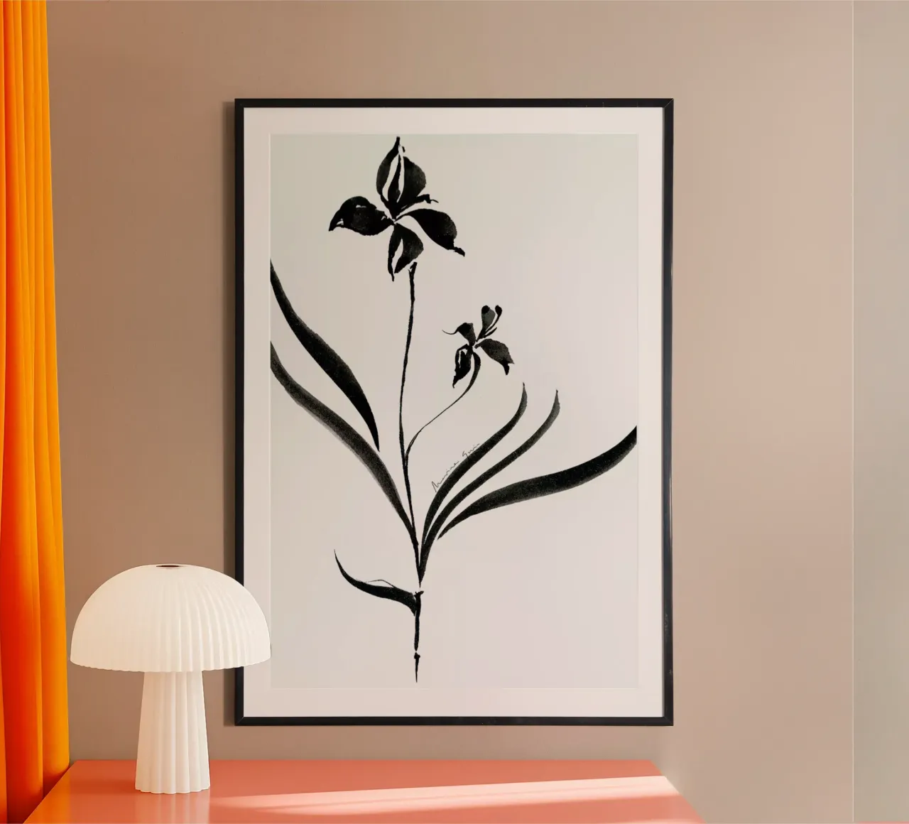 Orchid 2 poster con telaio in alluminio da Marina Guiu