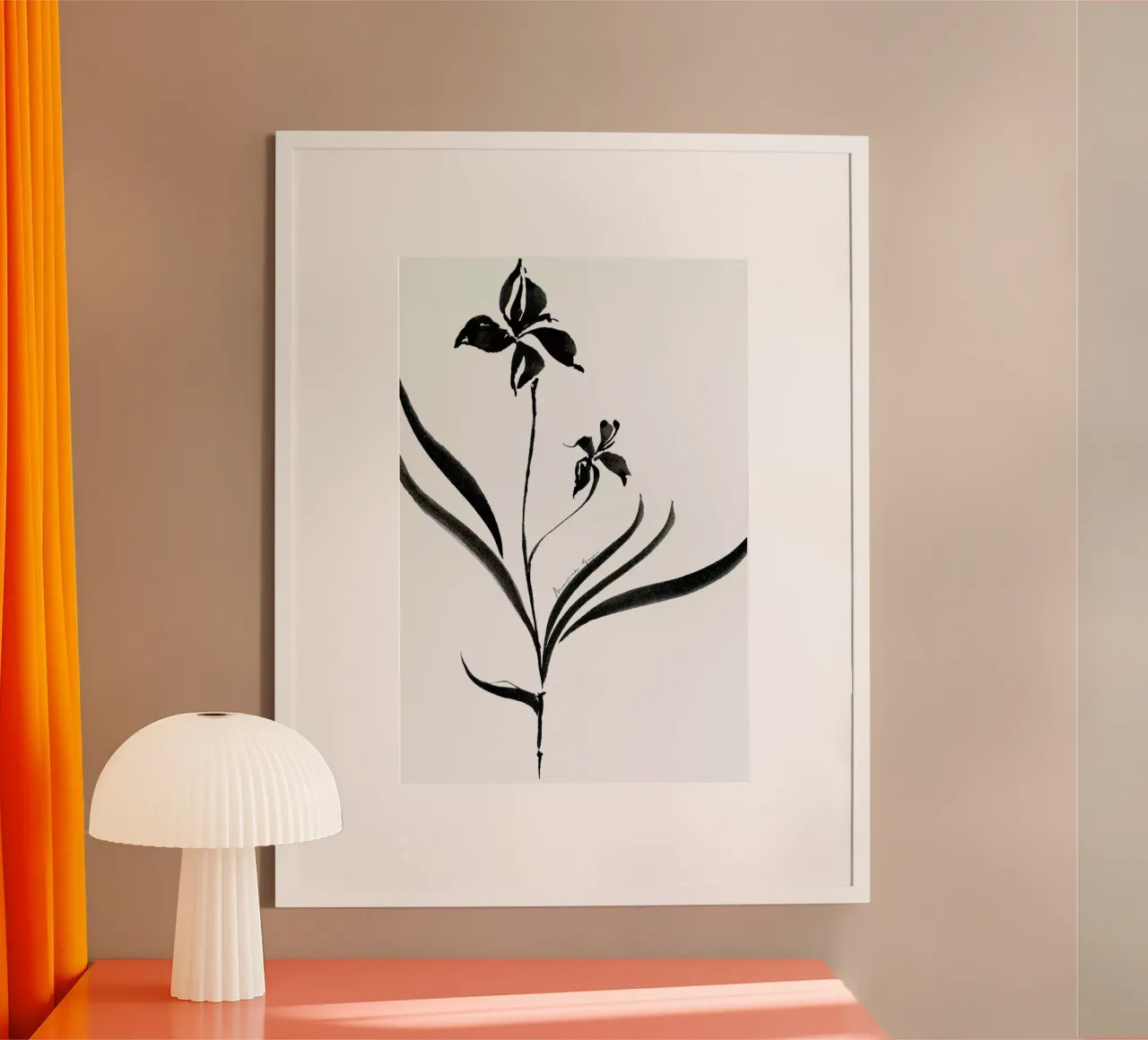 Orchid 2 poster con telaio in alluminio da Marina Guiu