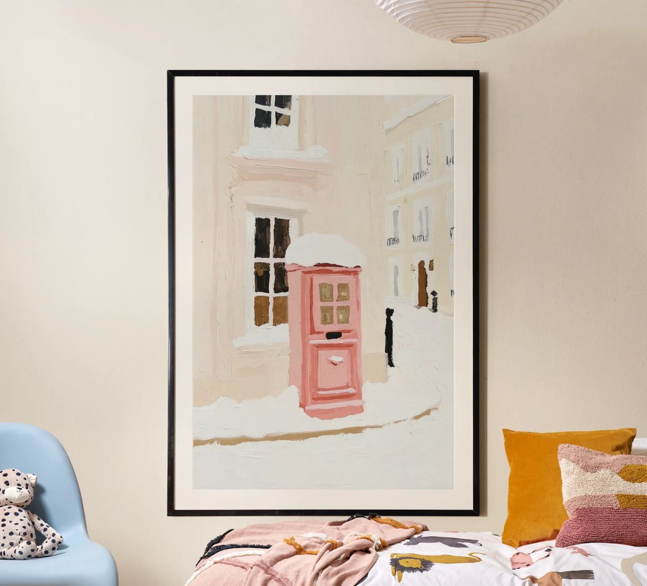 London Illustration, Moderne Wandkunst, Rosa Poster Reisekunst Poster von Little Lila