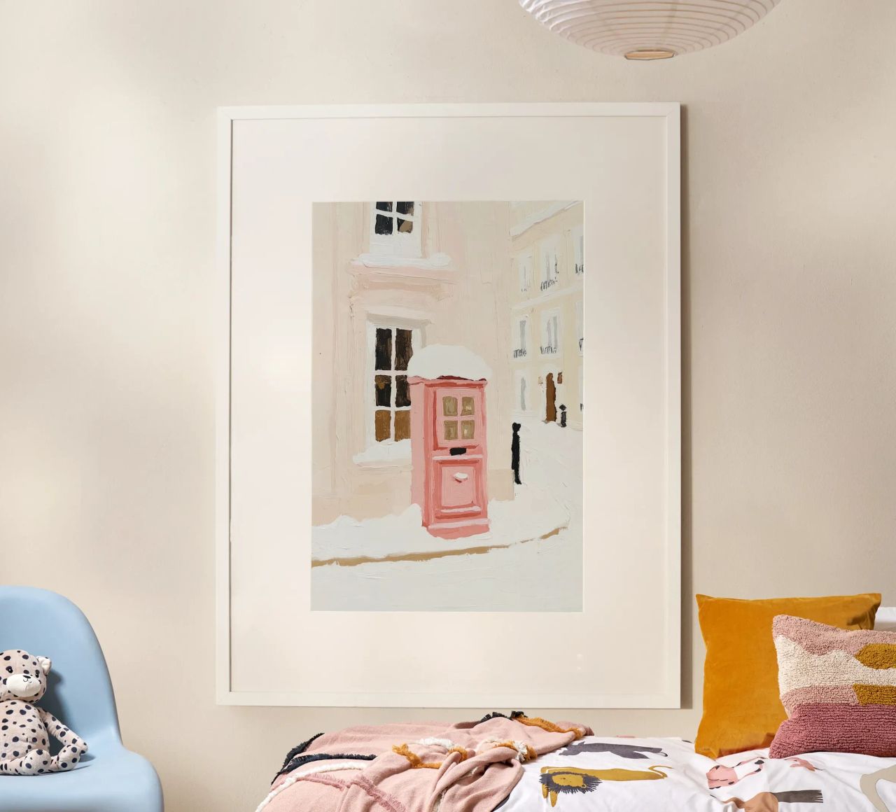London Illustration, Moderne Wandkunst, Rosa Poster Reisekunst Poster von Little Lila