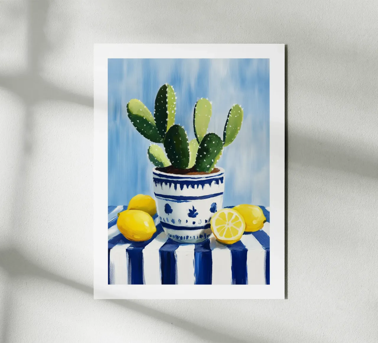 Cactus e limoni in vaso alluminio dibond da Spice & Style