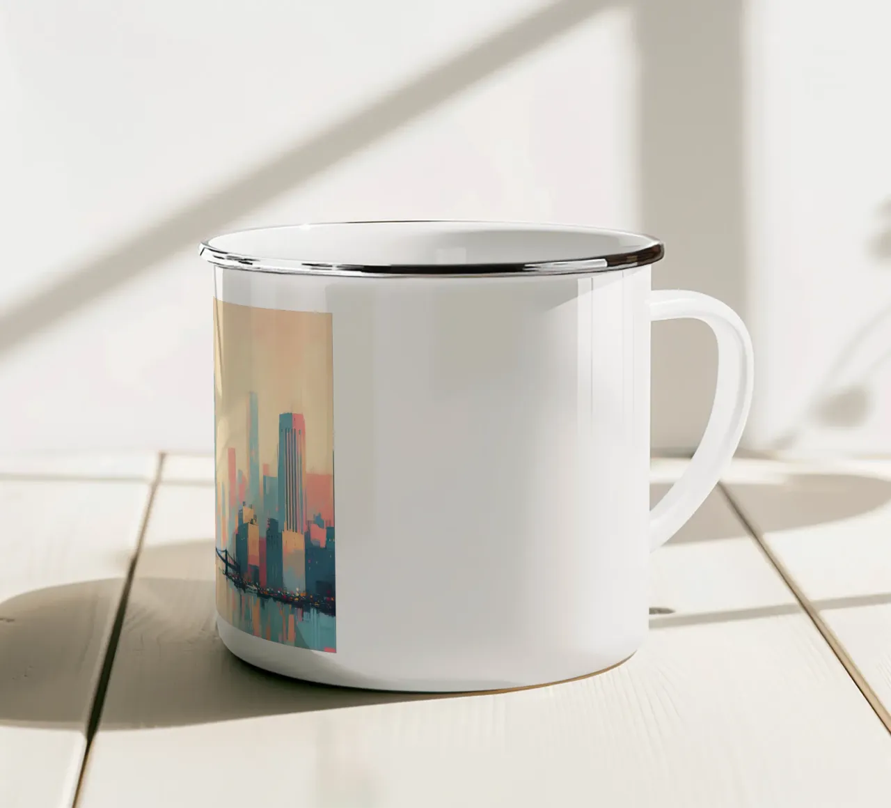 Poster a pastello di New York tazza in smalto da 🎁 ARTVI-SHOP