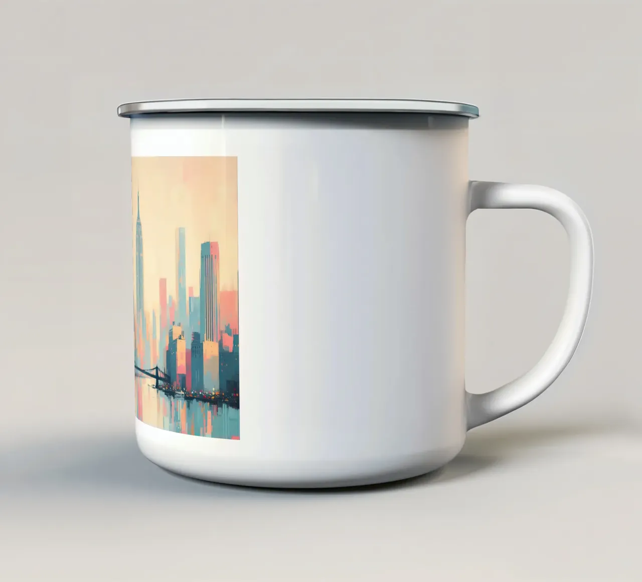 Poster a pastello di New York tazza in smalto da 🎁 ARTVI-SHOP