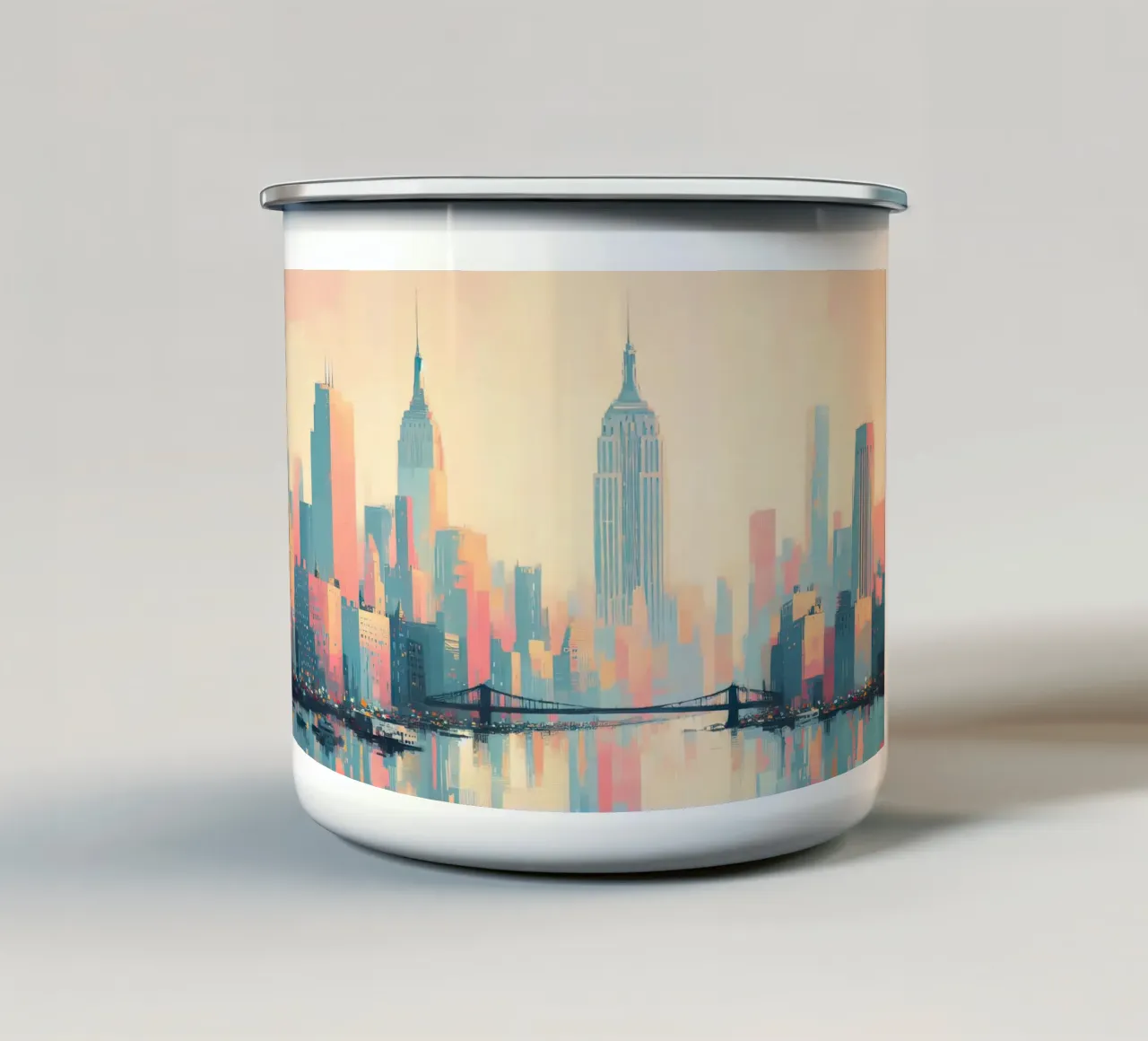 Poster a pastello di New York tazza in smalto da 🎁 ARTVI-SHOP