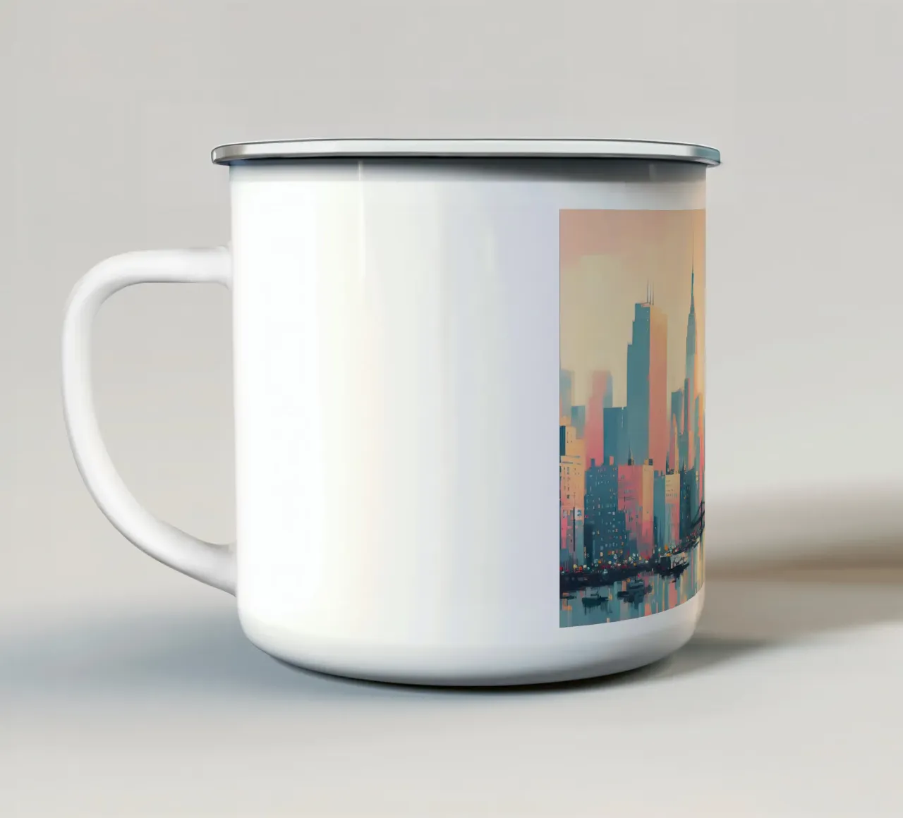 Poster a pastello di New York tazza in smalto da 🎁 ARTVI-SHOP