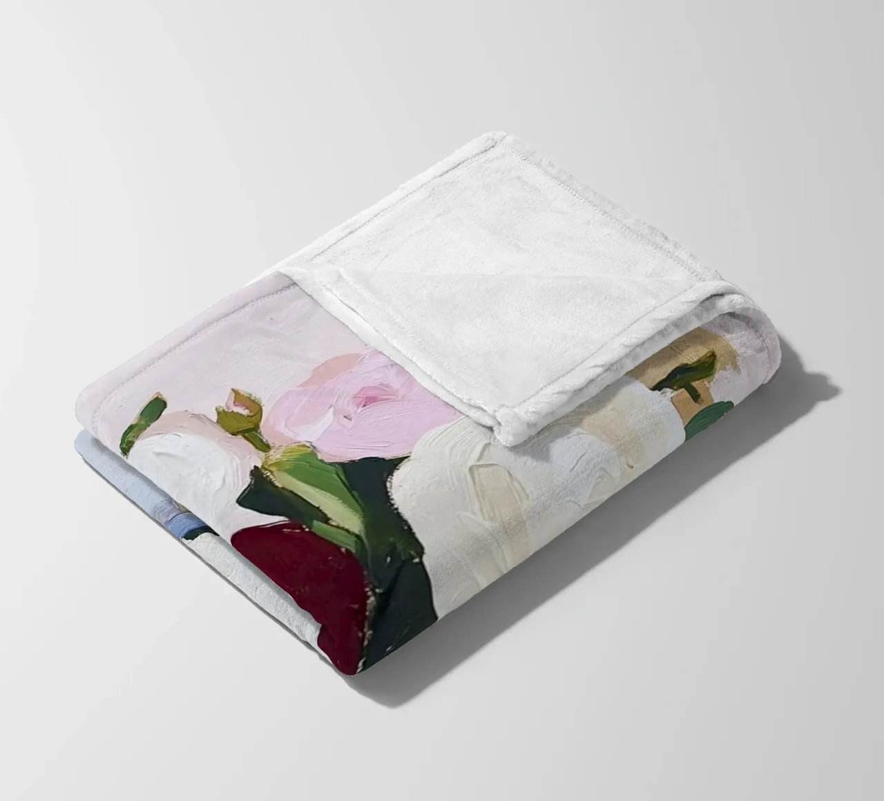 Flower abstract, colorful art prints abstract floral artwort fleece blanket by Little Lila