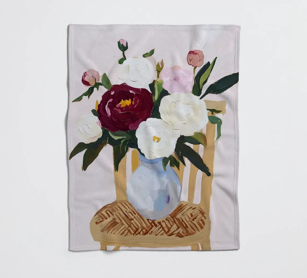 Flower abstract, colorful art prints abstract floral artwort fleece blanket by Little Lila