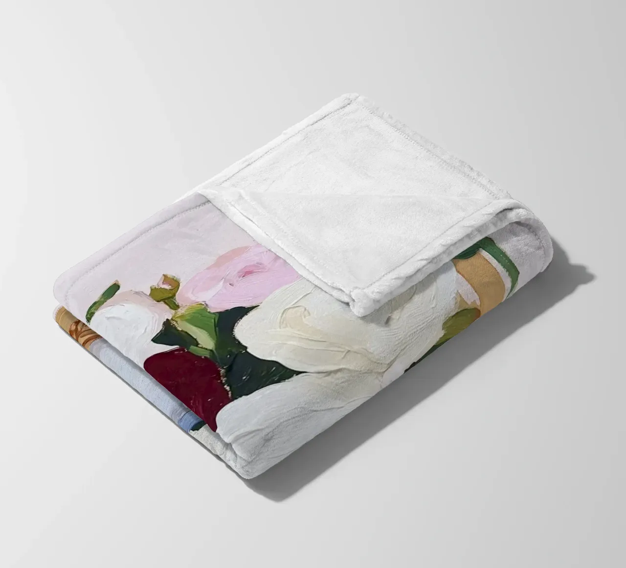 Flower abstract, colorful art prints abstract floral artwort fleece blanket by Little Lila