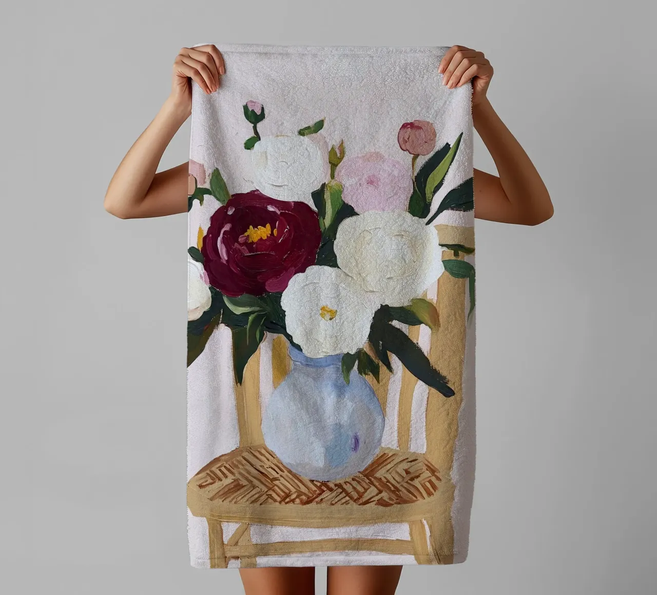 Bloem abstract, kleurrijke kunst afdrukken abstracte bloemen artwort badhanddoek van Little Lila