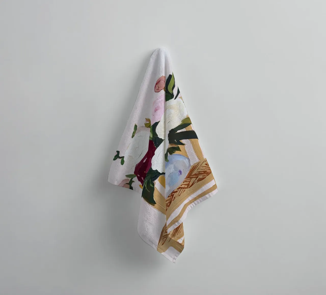 Bloem abstract, kleurrijke kunst afdrukken abstracte bloemen artwort badhanddoek van Little Lila