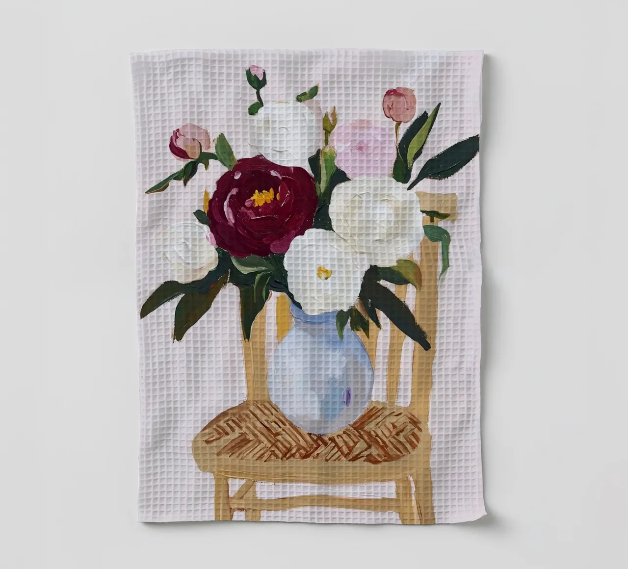 Bloem abstract, kleurrijke kunst afdrukken abstracte bloemen artwort theedoek van Little Lila