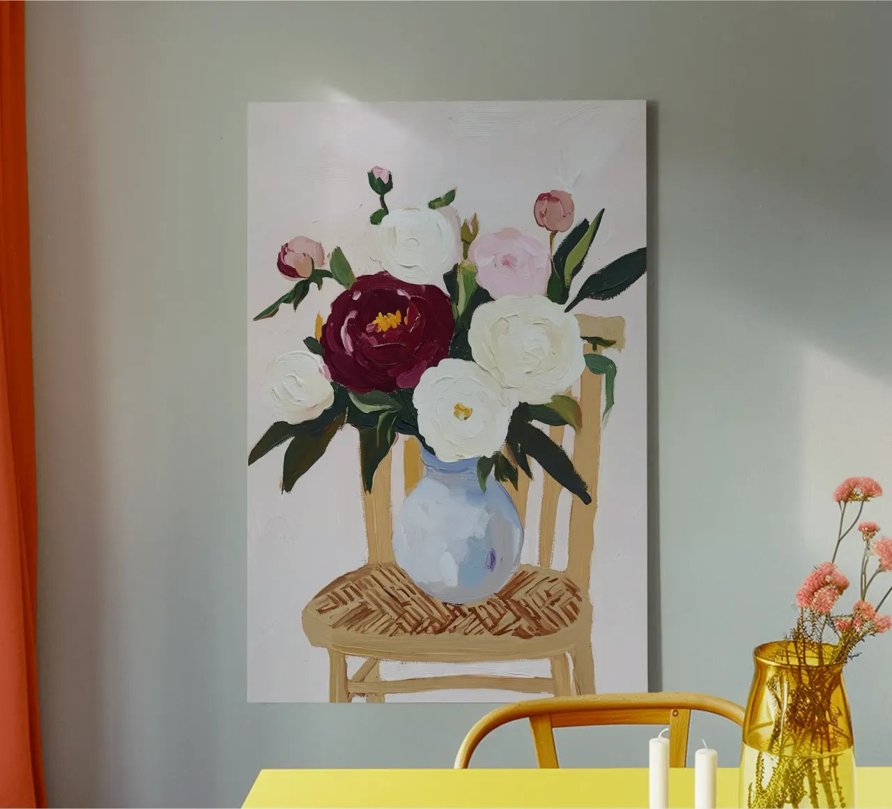 Bloem abstract, kleurrijke kunst afdrukken abstracte bloemen artwort canvas van Little Lila