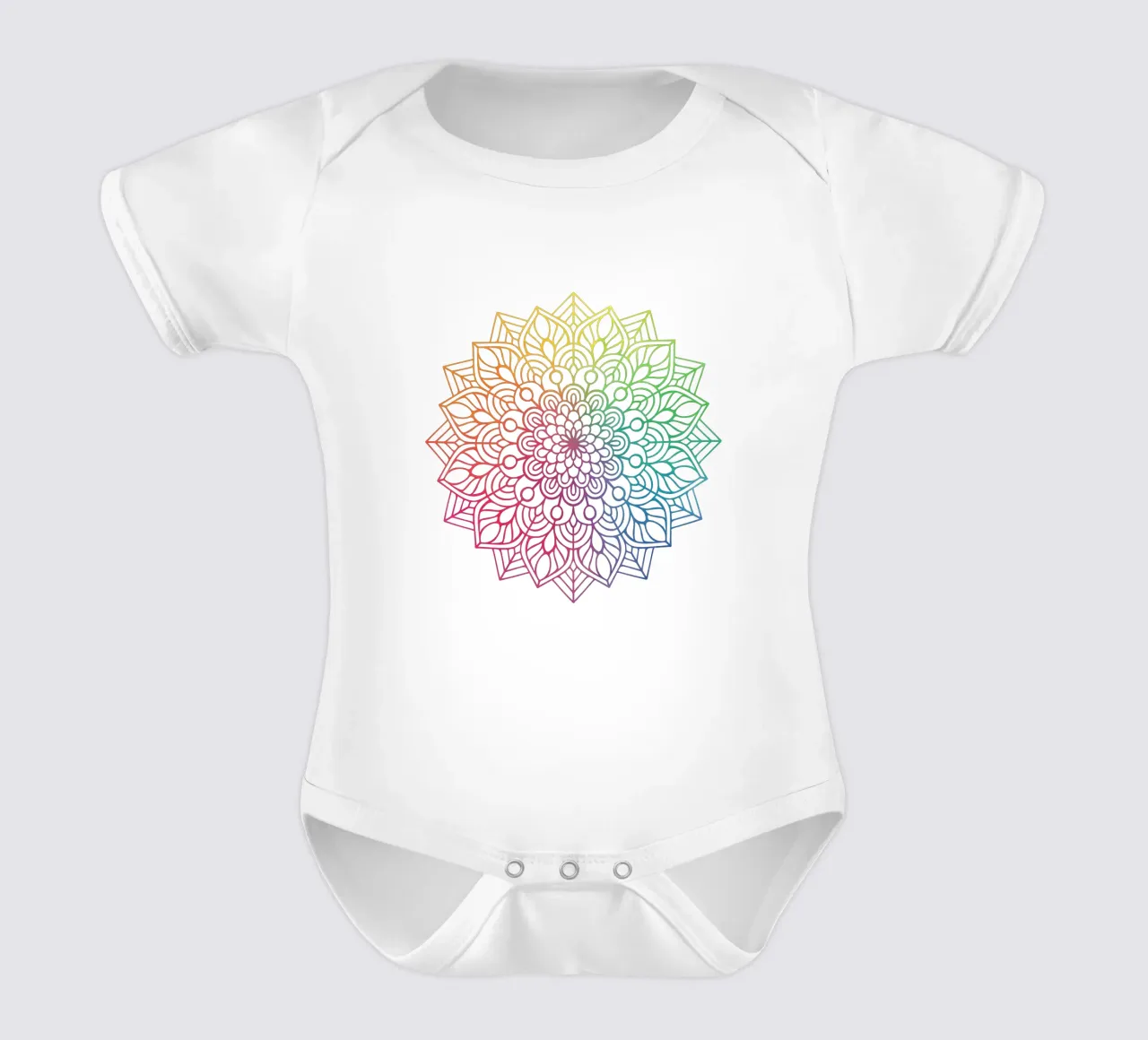 Mandala arcobaleno body neonato maniche corte da Spiritual Touch