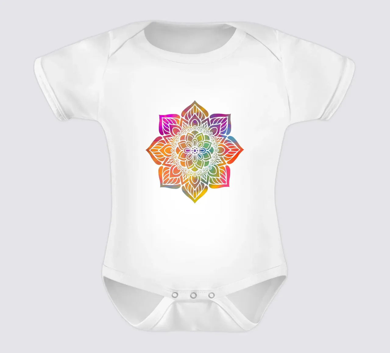 Mandala arcobaleno body neonato maniche corte da Spiritual Touch